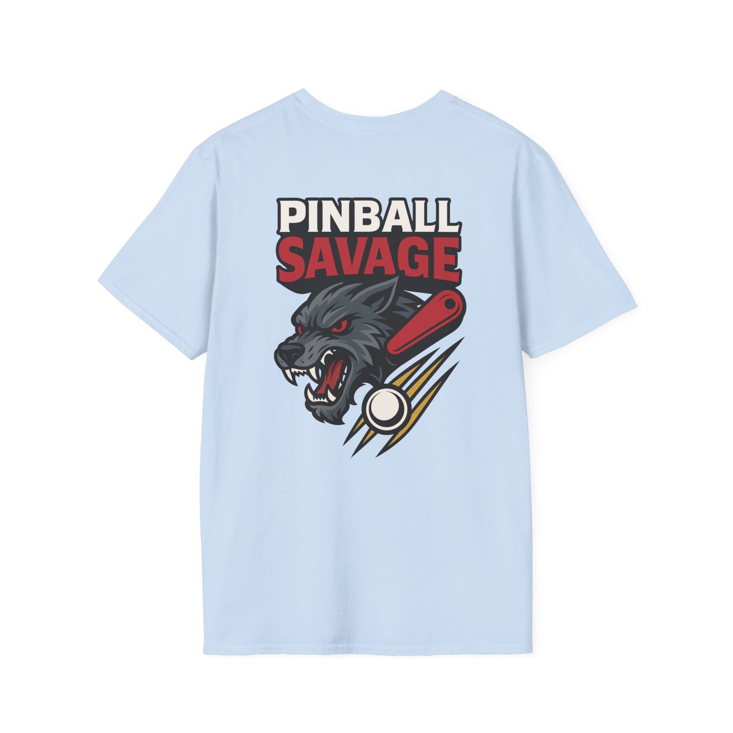 The Pinball Foundry Pinball Savage Beast, Gaming T-Shirt, Unisex Softstyle T-Shirt, Perfect Gift for Gamers, Casual Wear, Pinball Lover Apparel