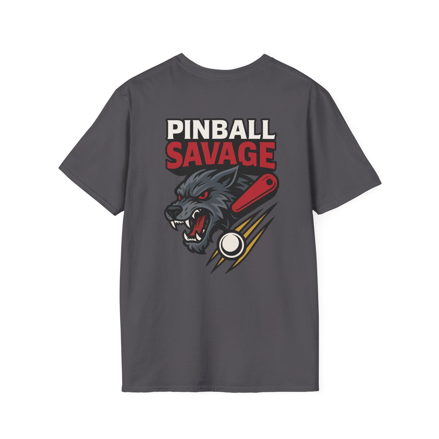The Pinball Foundry Pinball Savage Beast, Gaming T-Shirt, Unisex Softstyle T-Shirt, Perfect Gift for Gamers, Casual Wear, Pinball Lover Apparel