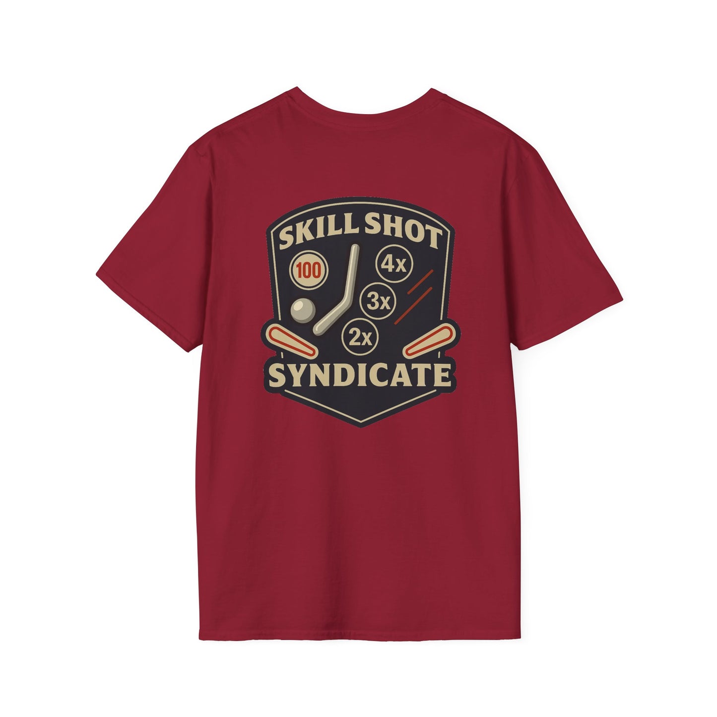 The Pinball Foundry Skill Shot Syndicate, Gaming T-Shirt, Unisex Softstyle T-Shirt, Perfect Gift for Gamers, Casual Wear, Pinball Lover Apparel
