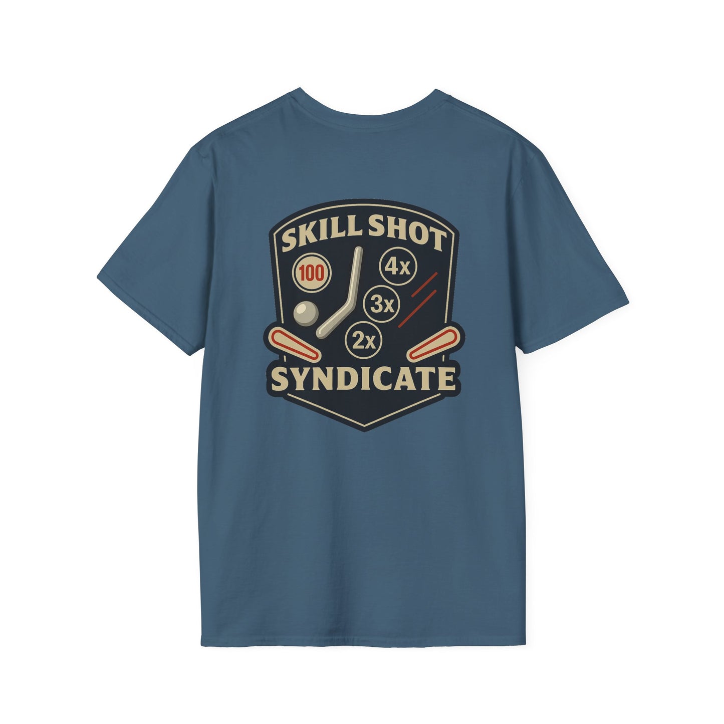 The Pinball Foundry Skill Shot Syndicate, Gaming T-Shirt, Unisex Softstyle T-Shirt, Perfect Gift for Gamers, Casual Wear, Pinball Lover Apparel