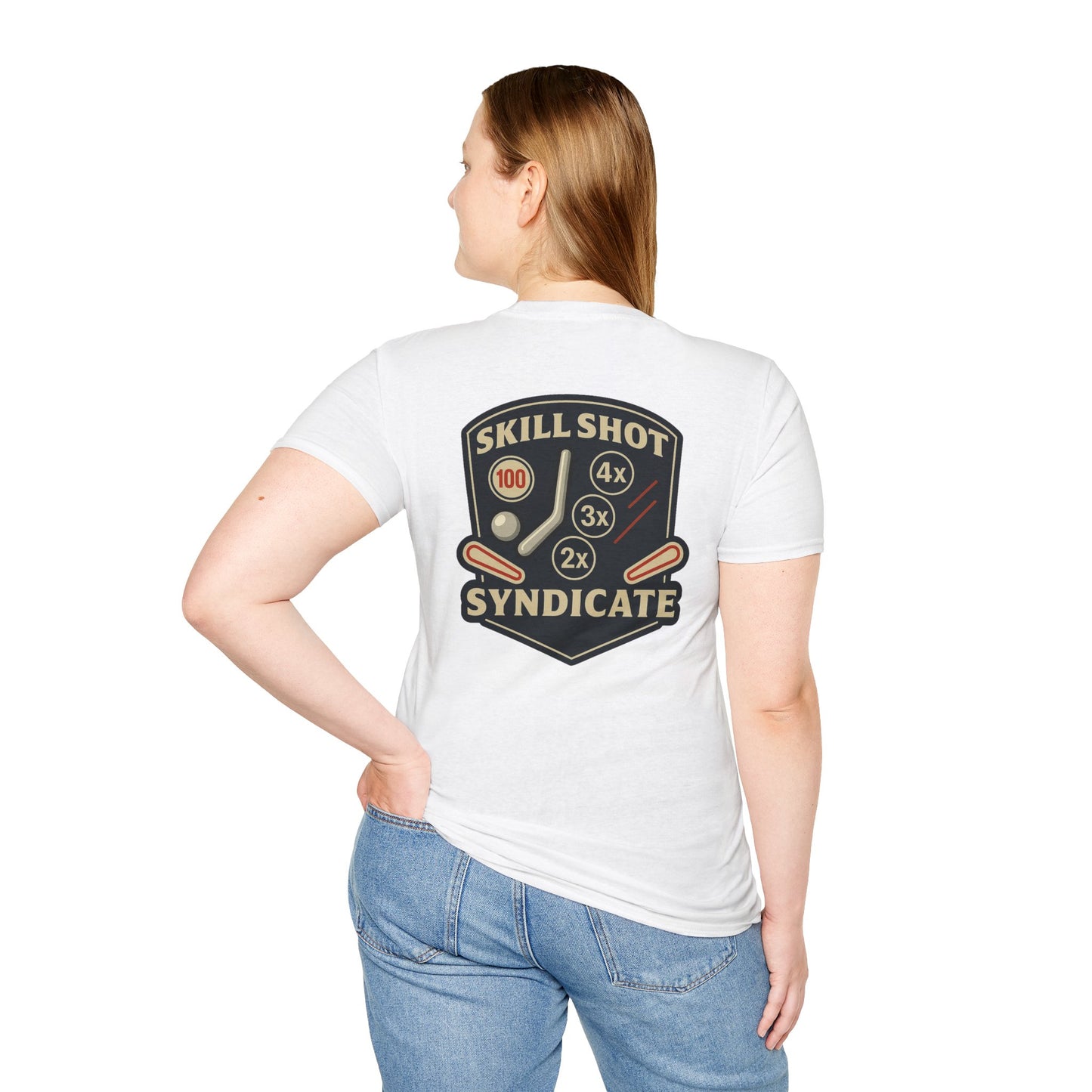 The Pinball Foundry Skill Shot Syndicate, Gaming T-Shirt, Unisex Softstyle T-Shirt, Perfect Gift for Gamers, Casual Wear, Pinball Lover Apparel
