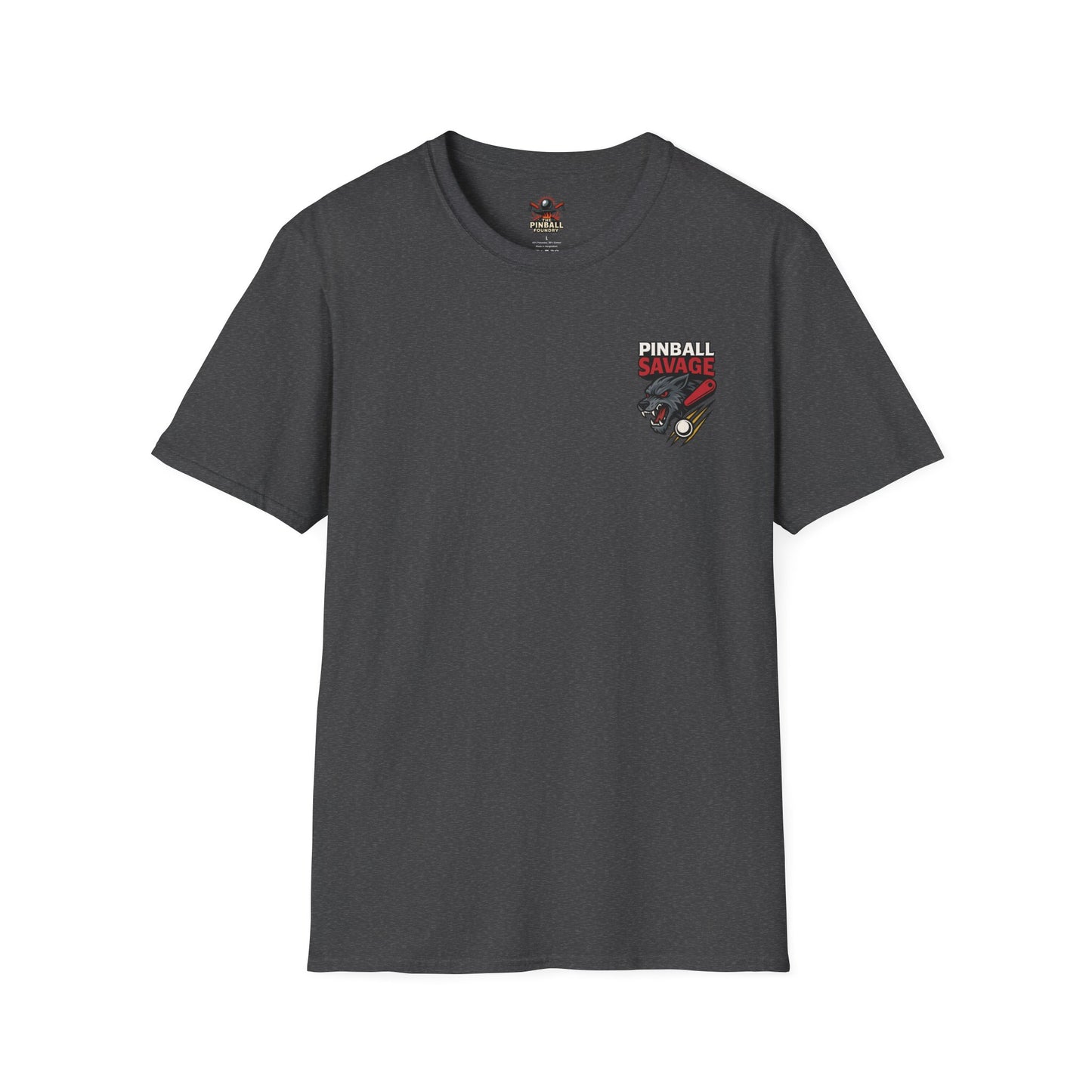 The Pinball Foundry Pinball Savage Beast, Gaming T-Shirt, Unisex Softstyle T-Shirt, Perfect Gift for Gamers, Casual Wear, Pinball Lover Apparel