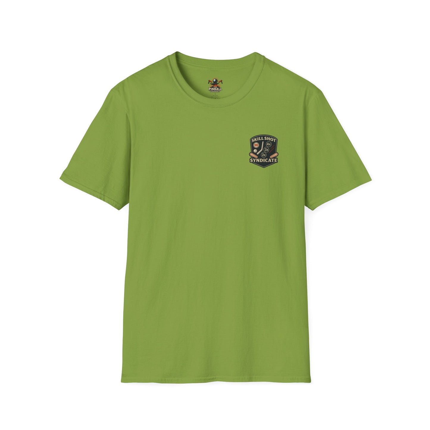 The Pinball Foundry Skill Shot Syndicate, Gaming T-Shirt, Unisex Softstyle T-Shirt, Perfect Gift for Gamers, Casual Wear, Pinball Lover Apparel