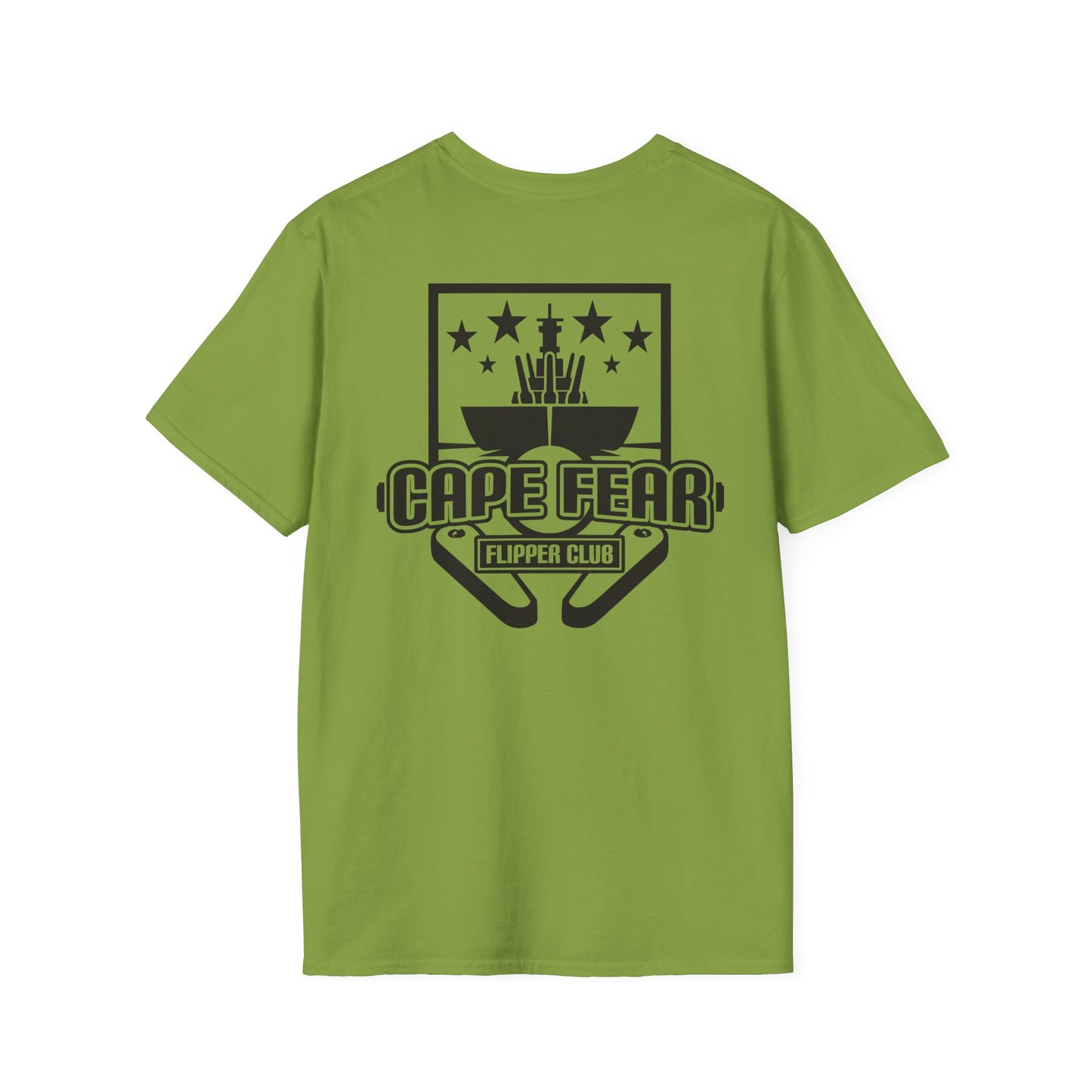 Cape Fear Flipper Club, Gaming T-Shirt, Unisex Softstyle T-Shirt, Perfect Gift for Gamers, Casual Wear, Pinball Lover Apparel