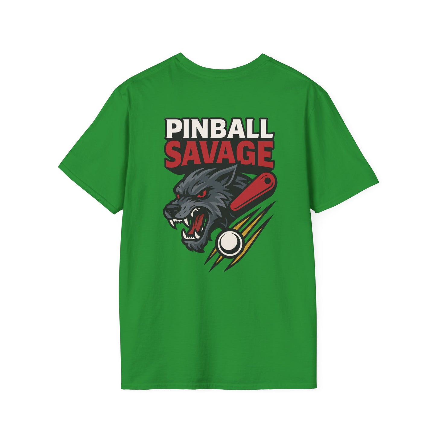 The Pinball Foundry Pinball Savage Beast, Gaming T-Shirt, Unisex Softstyle T-Shirt, Perfect Gift for Gamers, Casual Wear, Pinball Lover Apparel