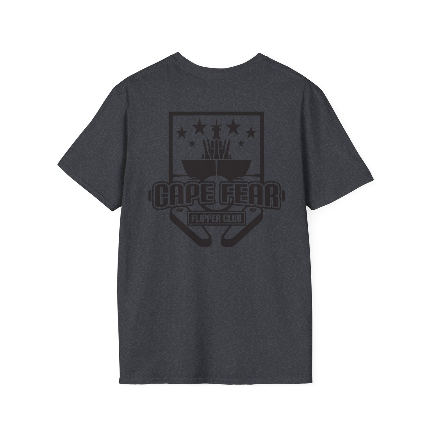 Cape Fear Flipper Club, Gaming T-Shirt, Unisex Softstyle T-Shirt, Perfect Gift for Gamers, Casual Wear, Pinball Lover Apparel