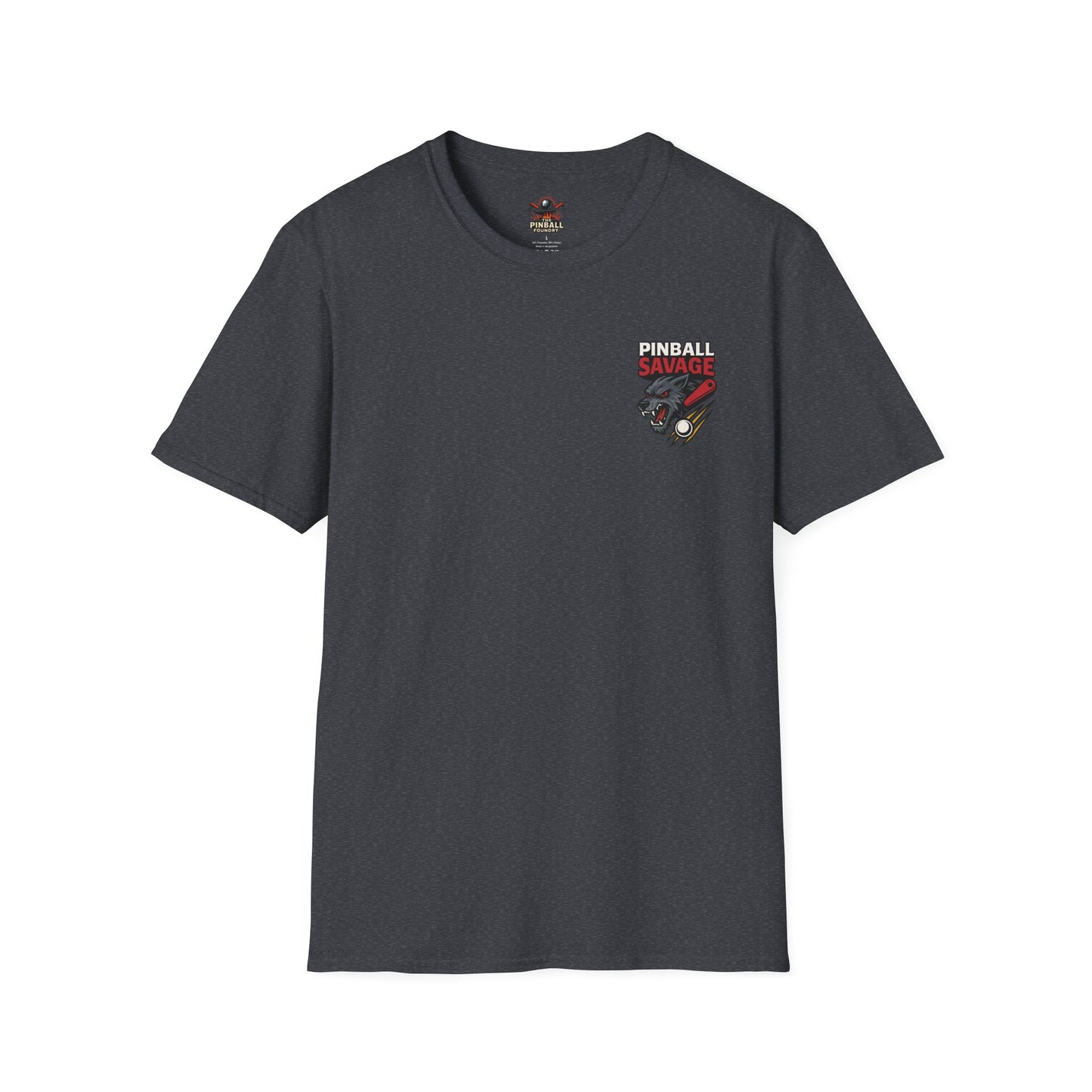 The Pinball Foundry Pinball Savage Beast, Gaming T-Shirt, Unisex Softstyle T-Shirt, Perfect Gift for Gamers, Casual Wear, Pinball Lover Apparel