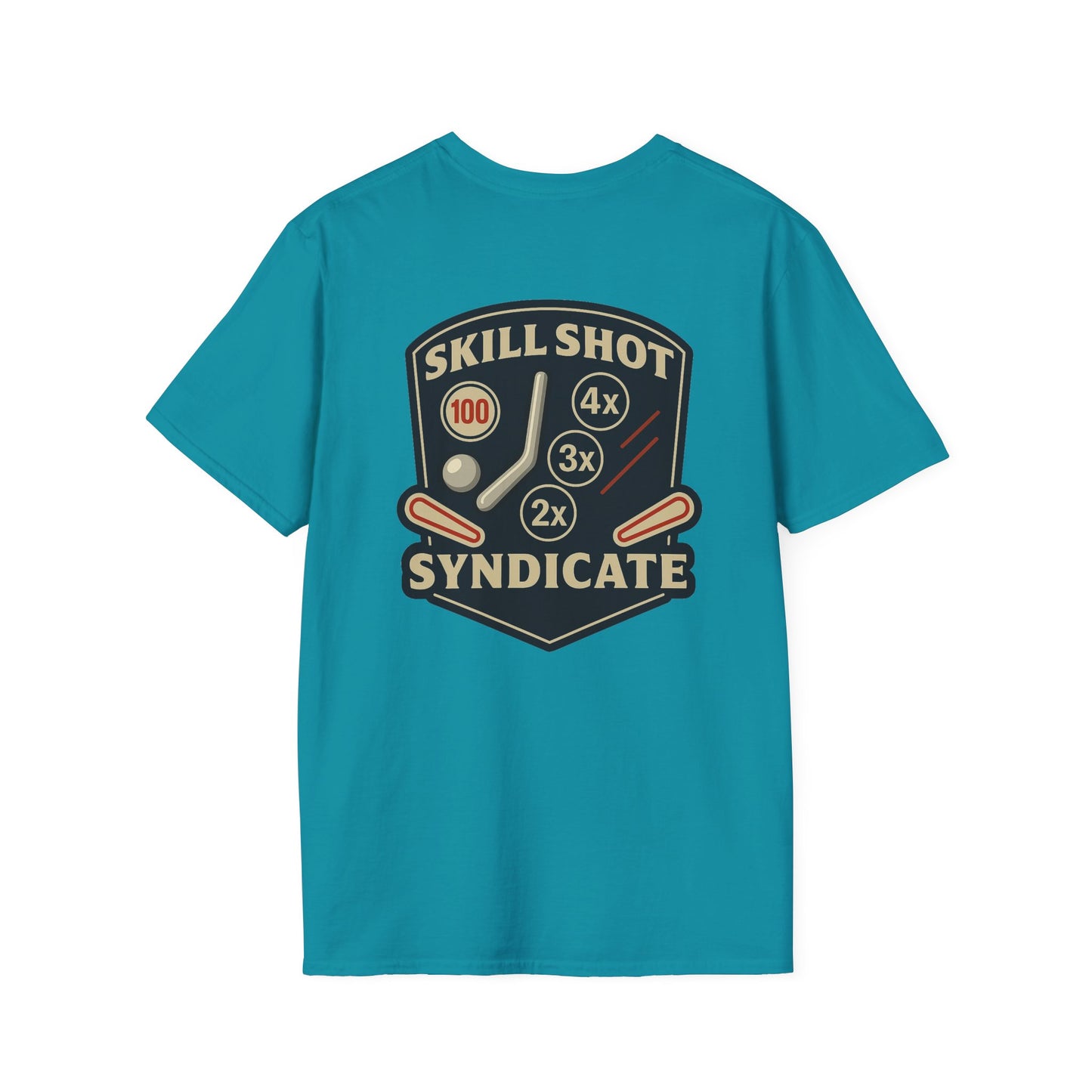 The Pinball Foundry Skill Shot Syndicate, Gaming T-Shirt, Unisex Softstyle T-Shirt, Perfect Gift for Gamers, Casual Wear, Pinball Lover Apparel