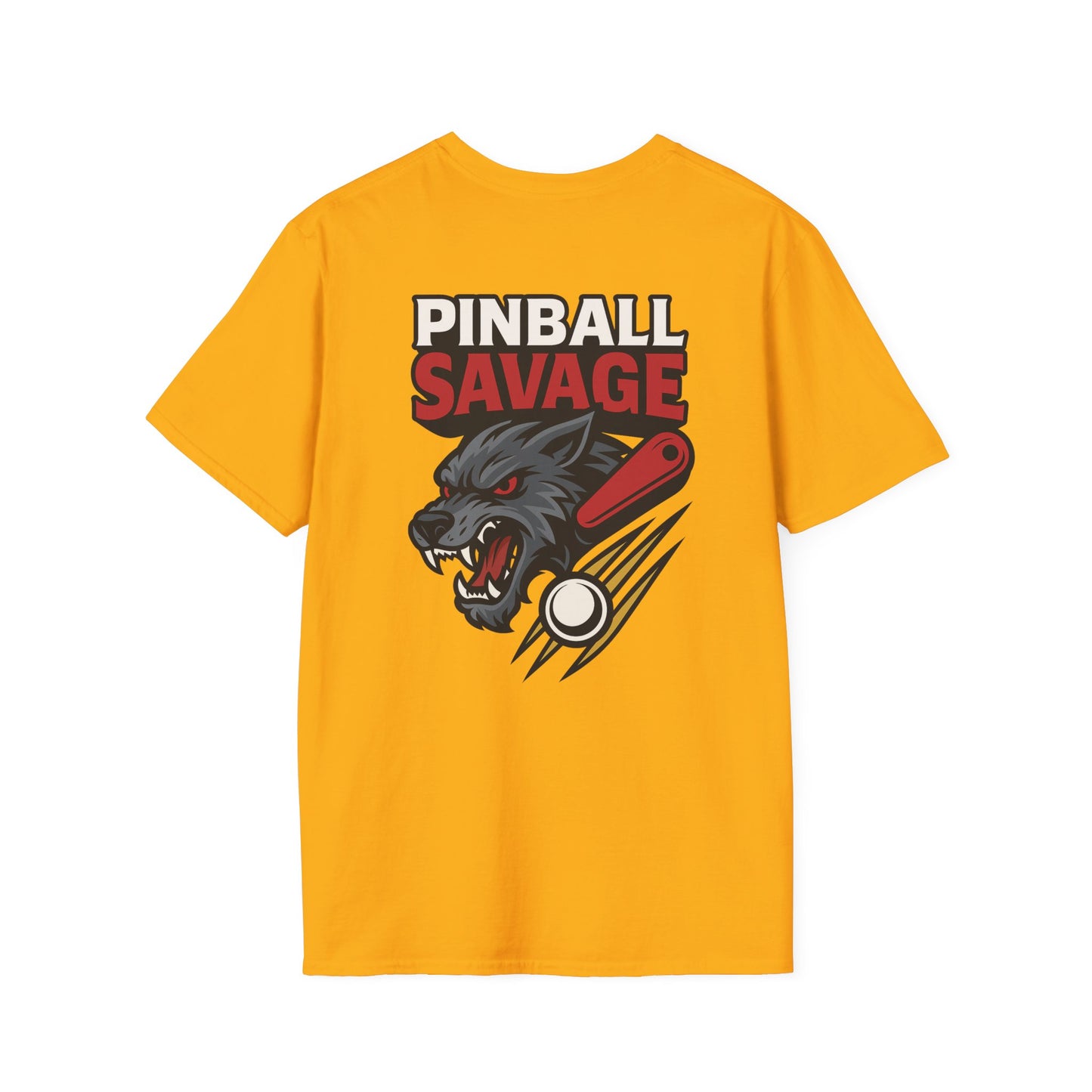 The Pinball Foundry Pinball Savage Beast, Gaming T-Shirt, Unisex Softstyle T-Shirt, Perfect Gift for Gamers, Casual Wear, Pinball Lover Apparel
