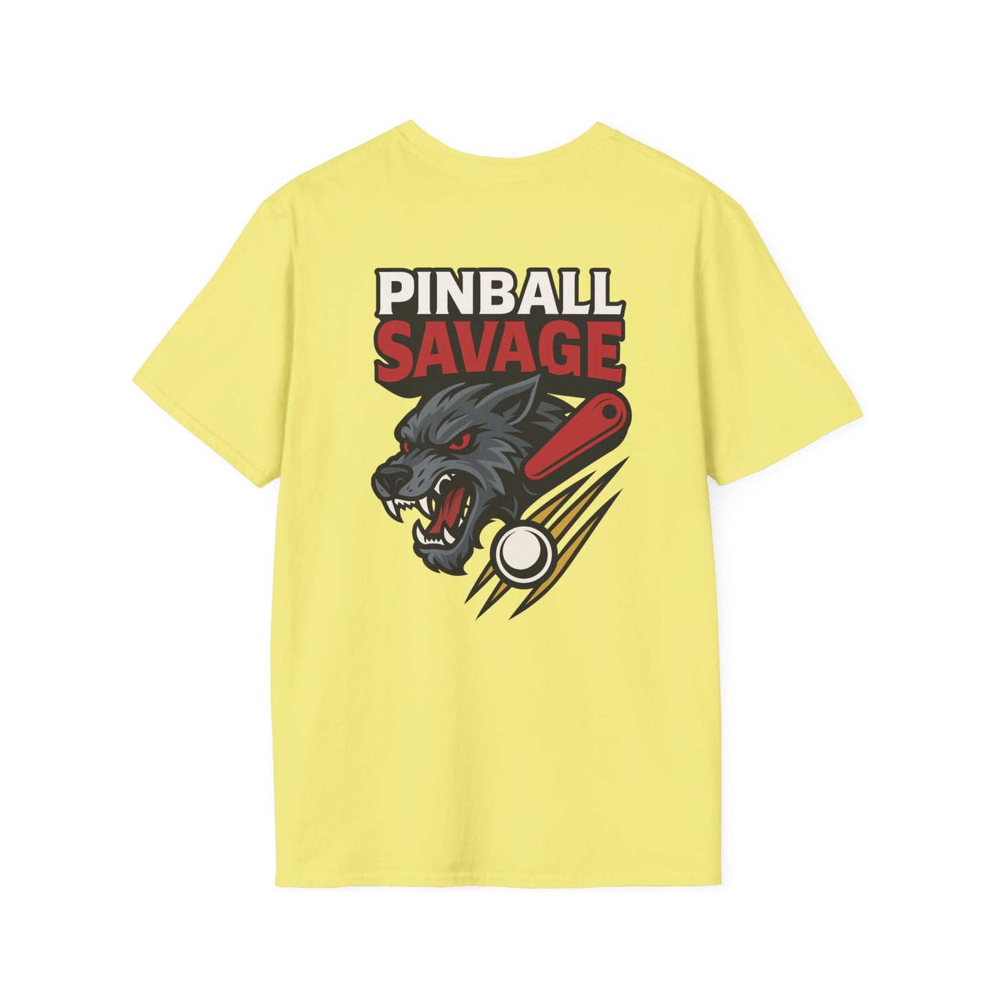 The Pinball Foundry Pinball Savage Beast, Gaming T-Shirt, Unisex Softstyle T-Shirt, Perfect Gift for Gamers, Casual Wear, Pinball Lover Apparel