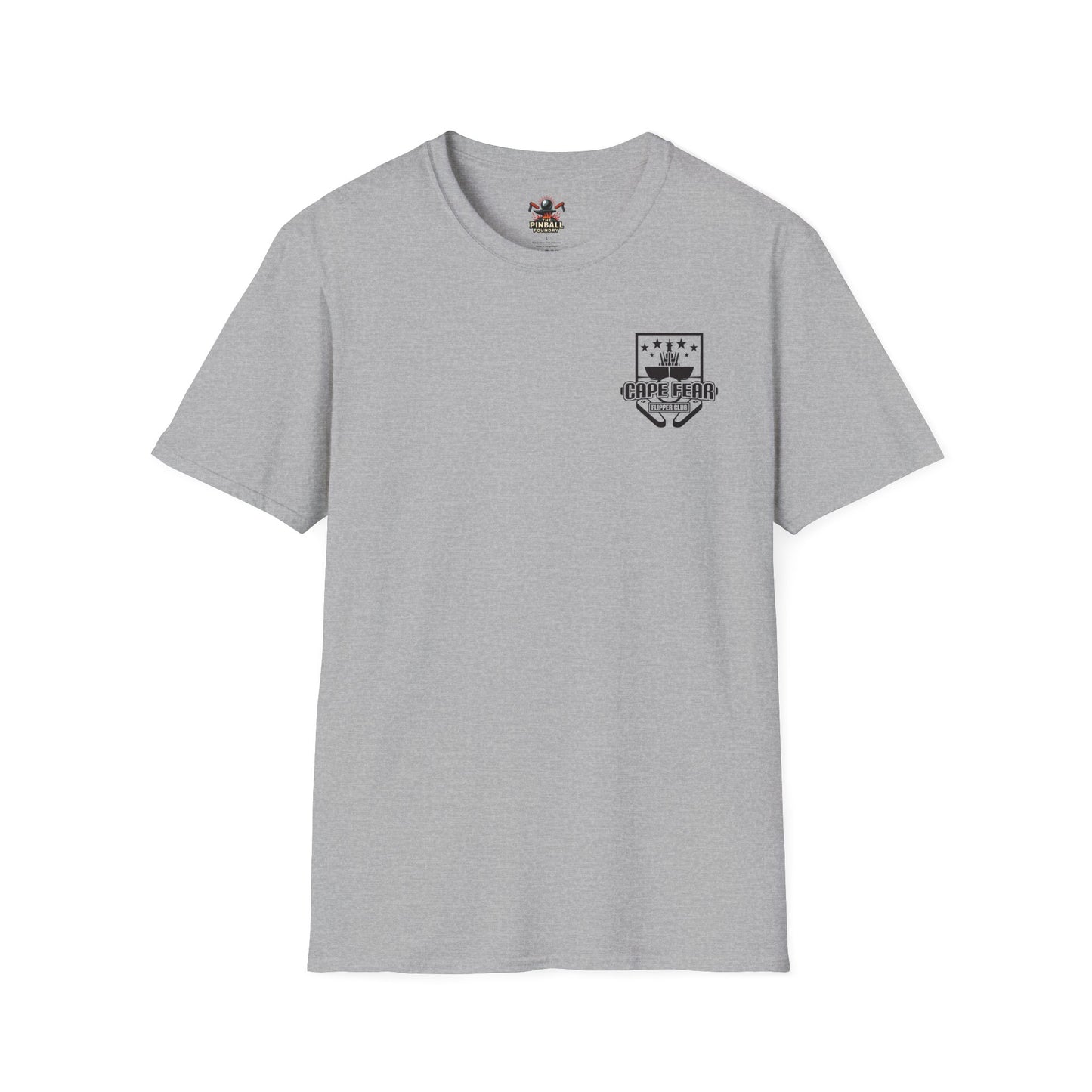 Cape Fear Flipper Club, Gaming T-Shirt, Unisex Softstyle T-Shirt, Perfect Gift for Gamers, Casual Wear, Pinball Lover Apparel