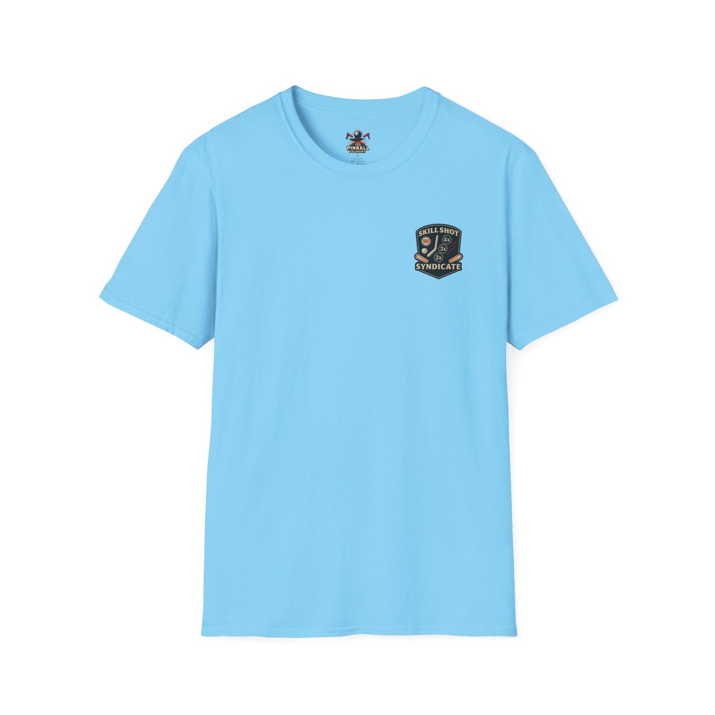 The Pinball Foundry Skill Shot Syndicate, Gaming T-Shirt, Unisex Softstyle T-Shirt, Perfect Gift for Gamers, Casual Wear, Pinball Lover Apparel