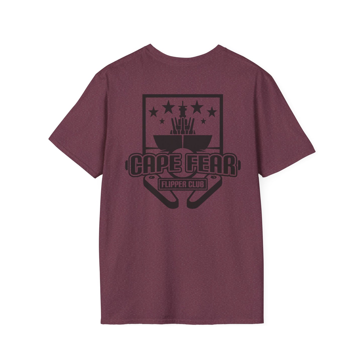 Cape Fear Flipper Club, Gaming T-Shirt, Unisex Softstyle T-Shirt, Perfect Gift for Gamers, Casual Wear, Pinball Lover Apparel