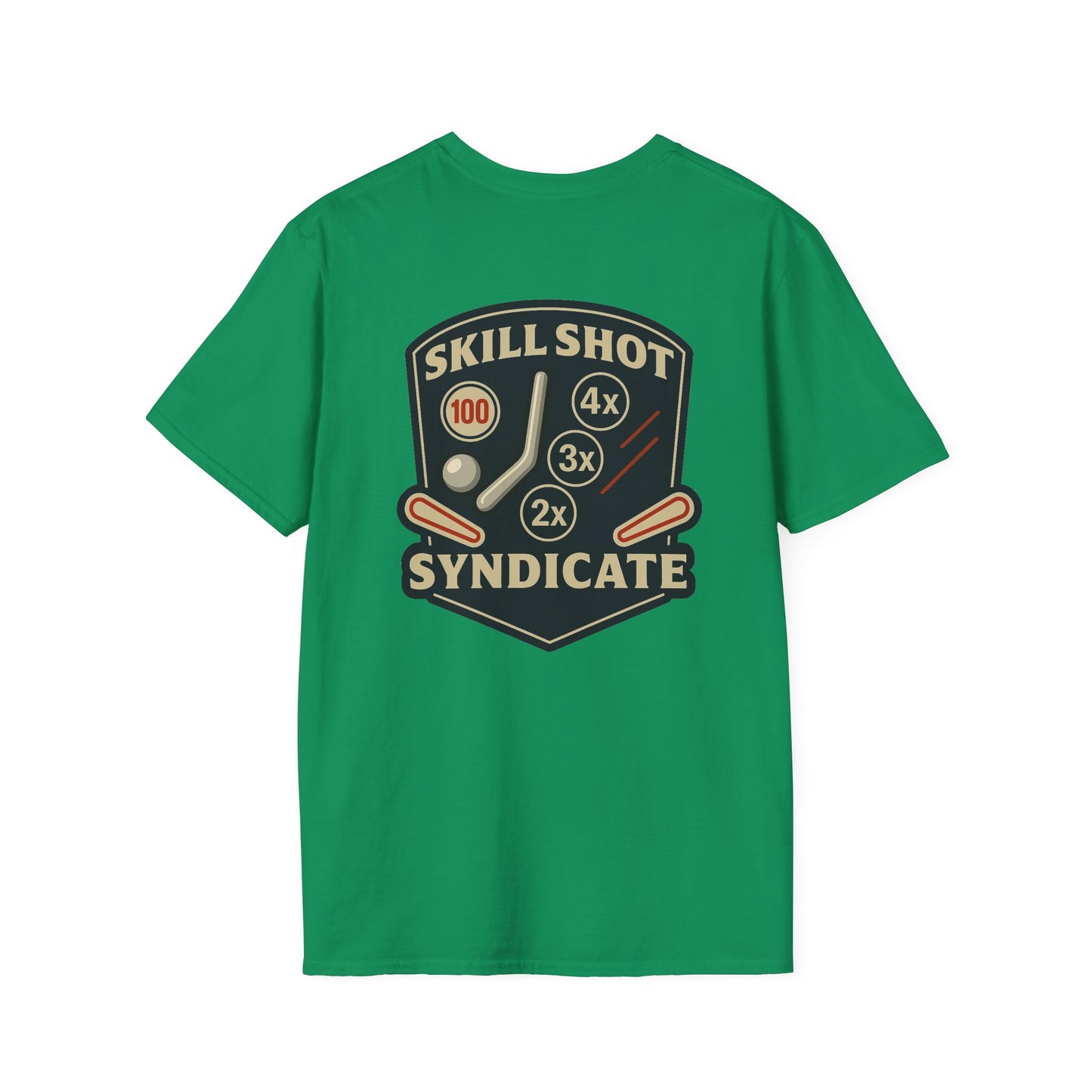 The Pinball Foundry Skill Shot Syndicate, Gaming T-Shirt, Unisex Softstyle T-Shirt, Perfect Gift for Gamers, Casual Wear, Pinball Lover Apparel