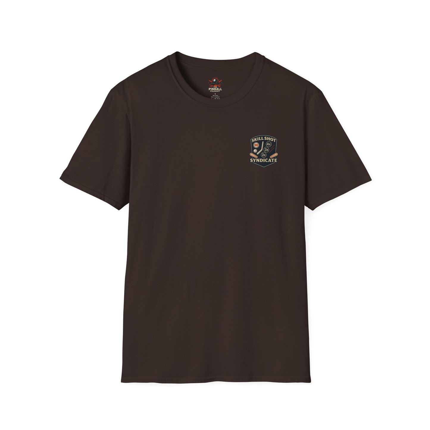 The Pinball Foundry Skill Shot Syndicate, Gaming T-Shirt, Unisex Softstyle T-Shirt, Perfect Gift for Gamers, Casual Wear, Pinball Lover Apparel
