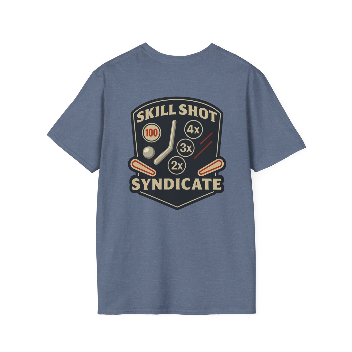 The Pinball Foundry Skill Shot Syndicate, Gaming T-Shirt, Unisex Softstyle T-Shirt, Perfect Gift for Gamers, Casual Wear, Pinball Lover Apparel