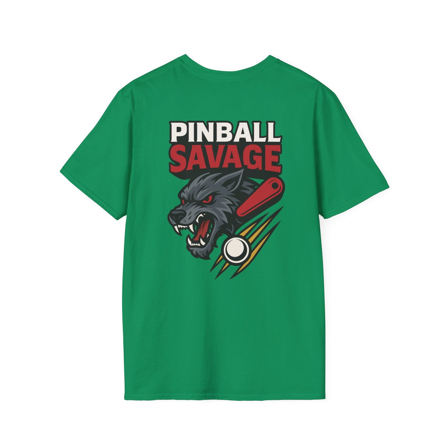 The Pinball Foundry Pinball Savage Beast, Gaming T-Shirt, Unisex Softstyle T-Shirt, Perfect Gift for Gamers, Casual Wear, Pinball Lover Apparel