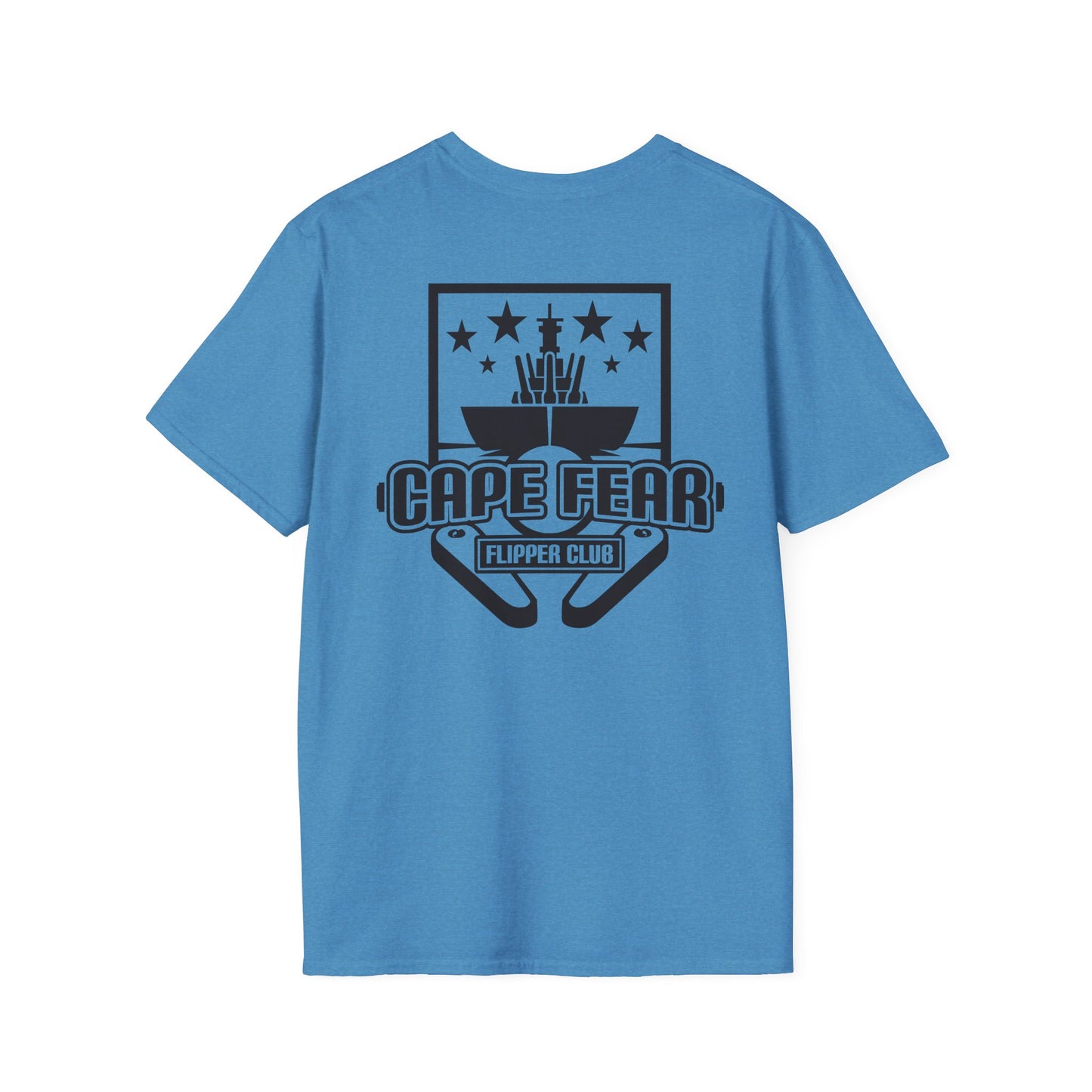 Cape Fear Flipper Club, Gaming T-Shirt, Unisex Softstyle T-Shirt, Perfect Gift for Gamers, Casual Wear, Pinball Lover Apparel