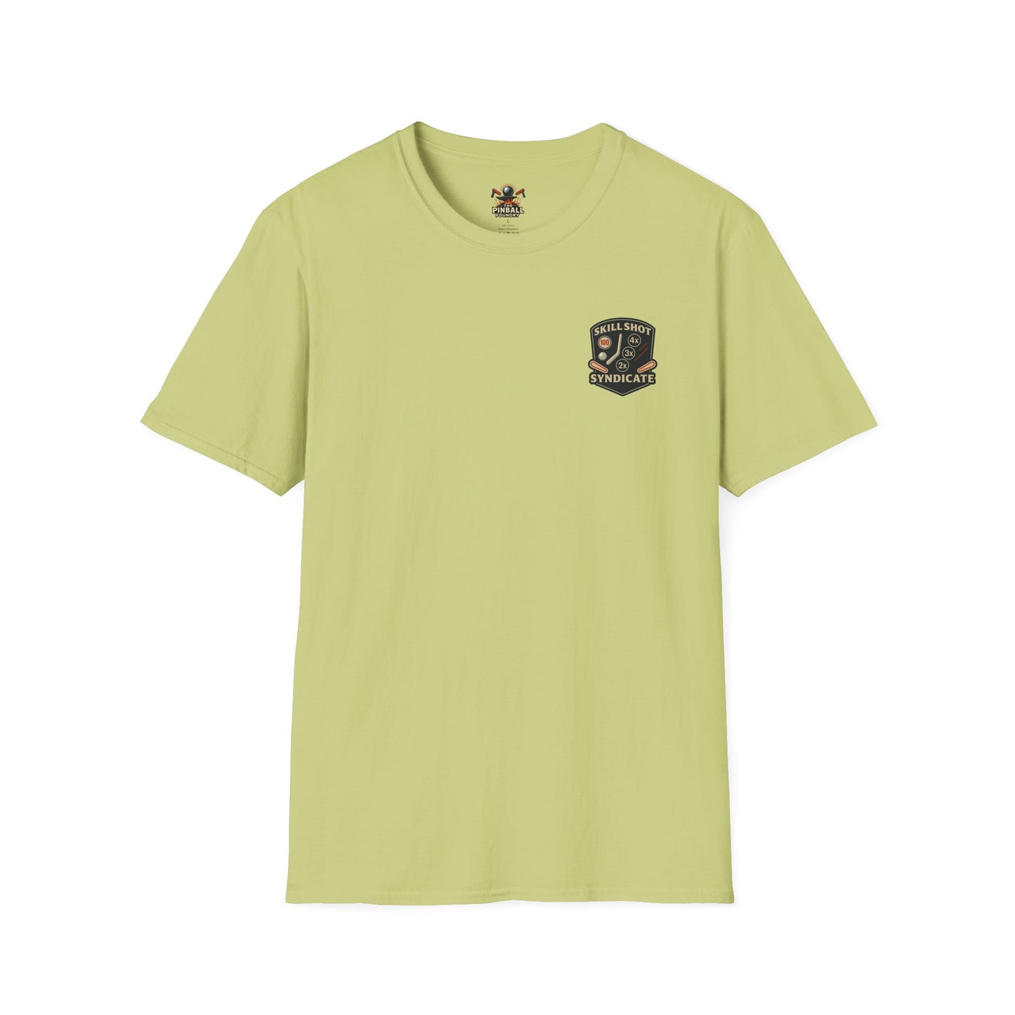 The Pinball Foundry Skill Shot Syndicate, Gaming T-Shirt, Unisex Softstyle T-Shirt, Perfect Gift for Gamers, Casual Wear, Pinball Lover Apparel