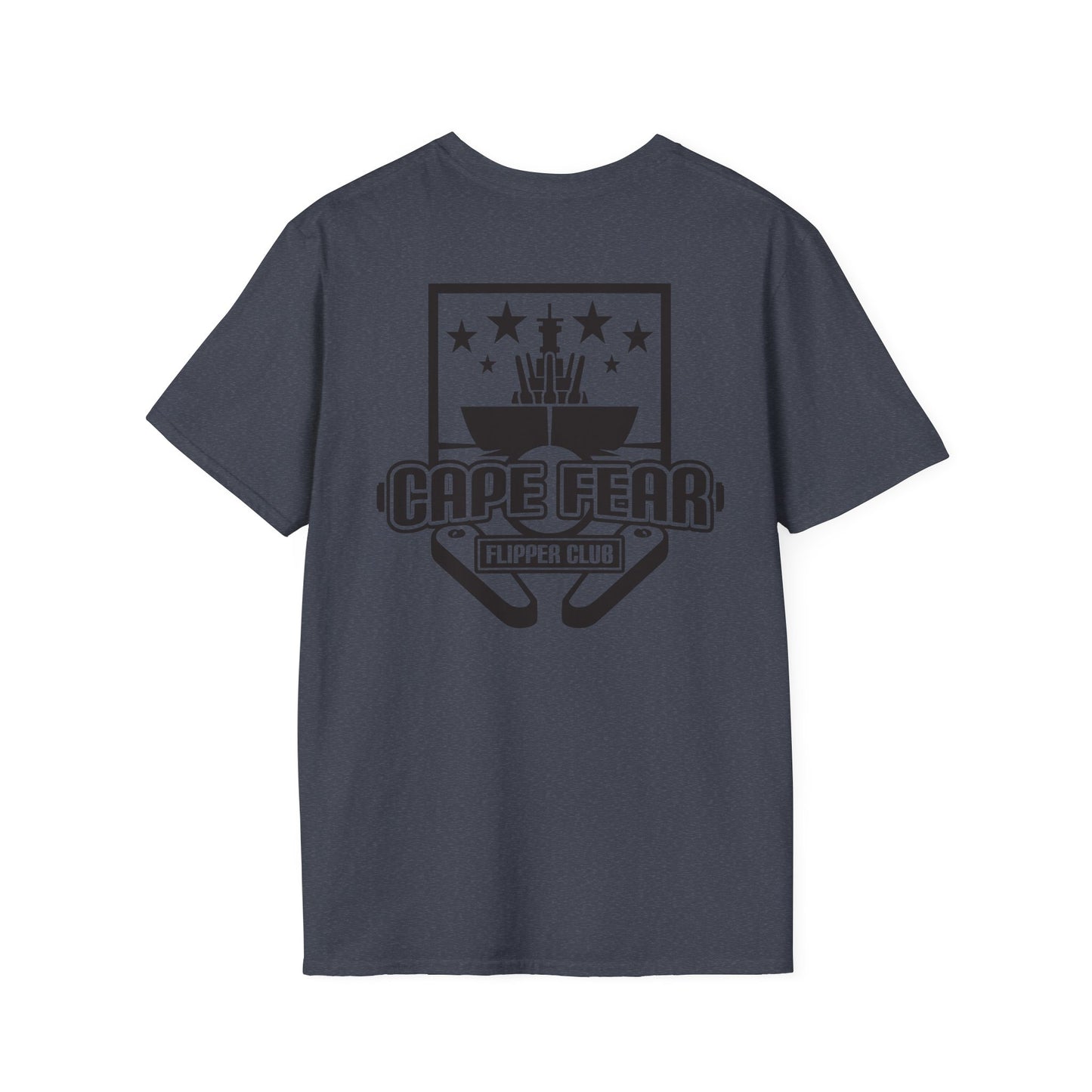 Cape Fear Flipper Club, Gaming T-Shirt, Unisex Softstyle T-Shirt, Perfect Gift for Gamers, Casual Wear, Pinball Lover Apparel