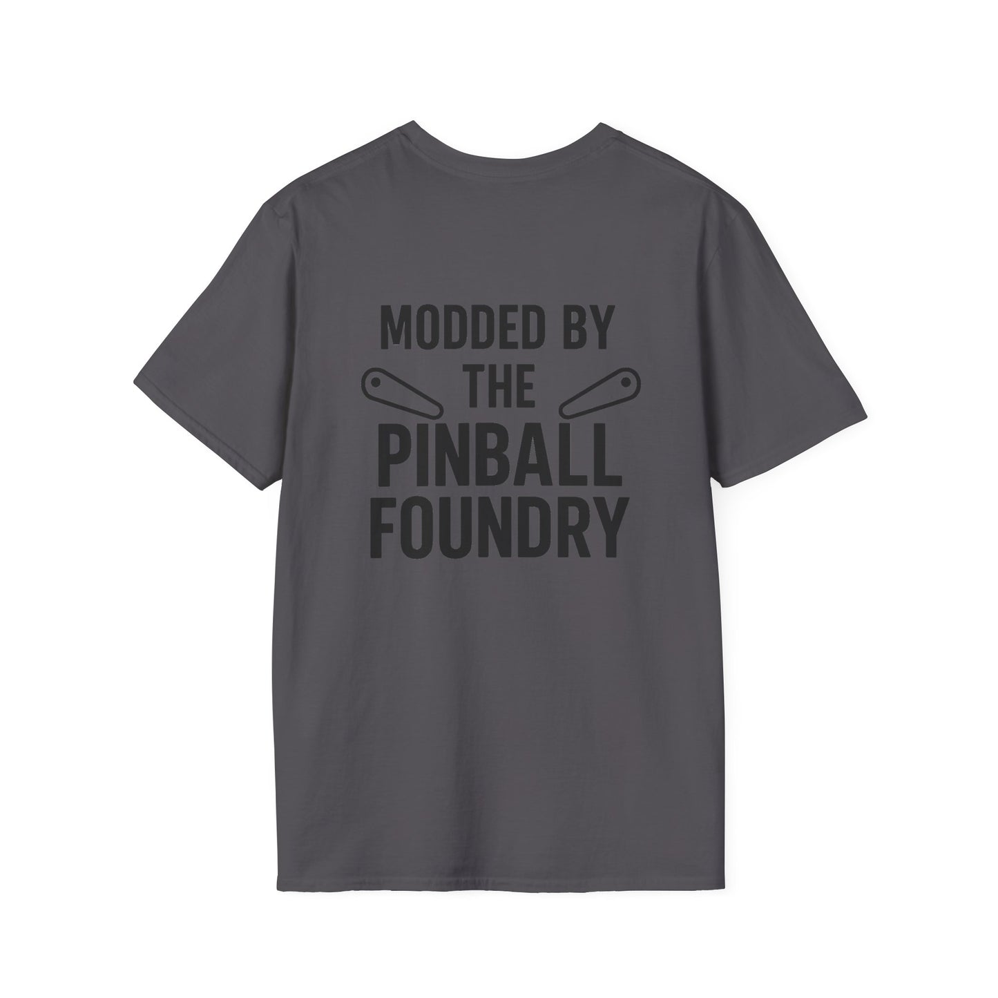 The Pinball Foundry Modded By Pinball Foundry, Gaming T-Shirt, Unisex Softstyle T-Shirt, Perfect Gift for Gamers, Casual Wear, Pinball Lover Apparel