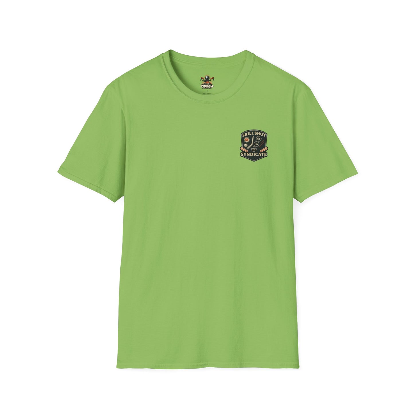The Pinball Foundry Skill Shot Syndicate, Gaming T-Shirt, Unisex Softstyle T-Shirt, Perfect Gift for Gamers, Casual Wear, Pinball Lover Apparel
