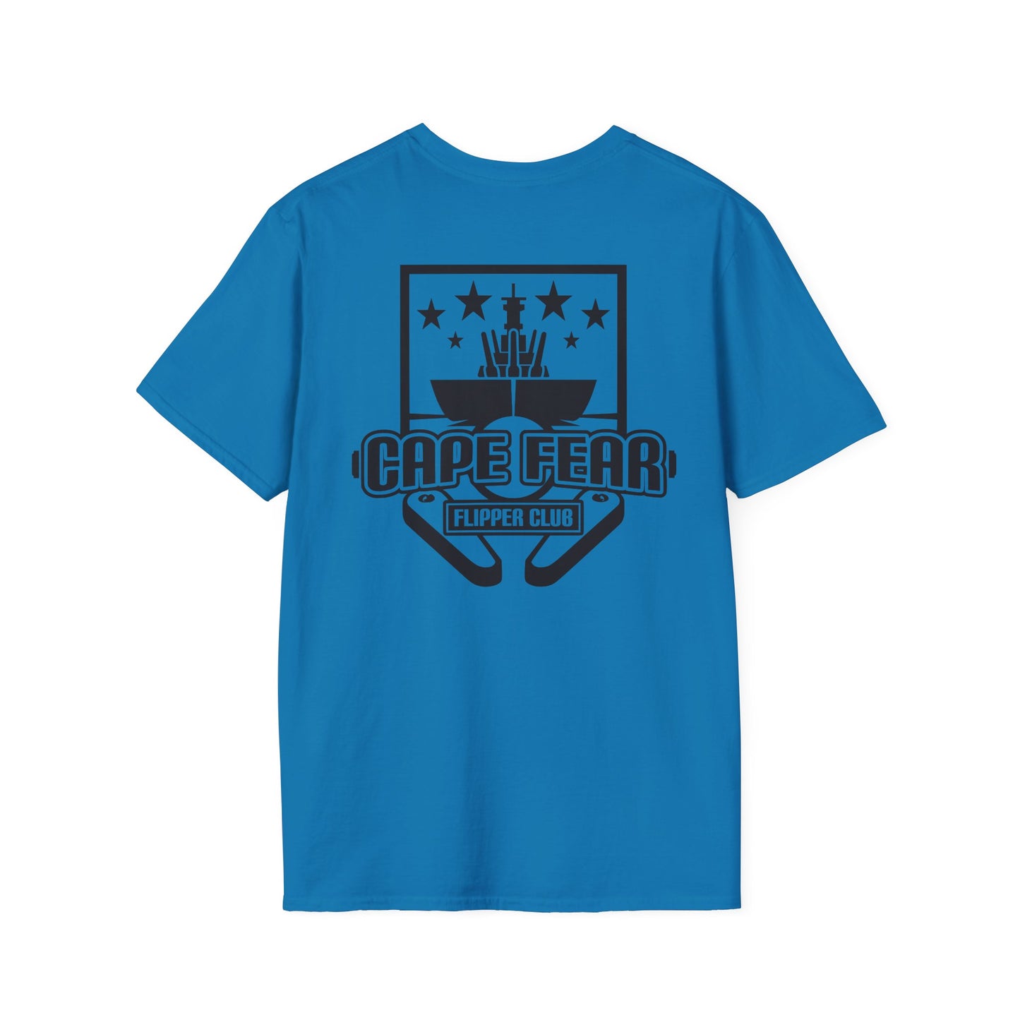 Cape Fear Flipper Club, Gaming T-Shirt, Unisex Softstyle T-Shirt, Perfect Gift for Gamers, Casual Wear, Pinball Lover Apparel