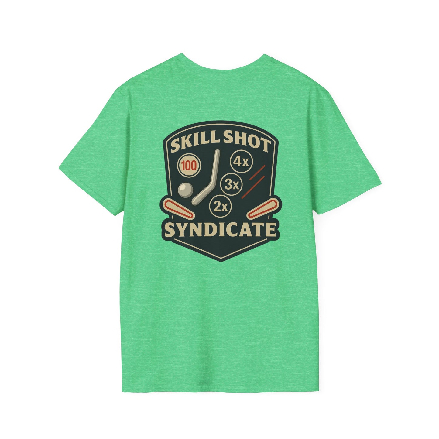 The Pinball Foundry Skill Shot Syndicate, Gaming T-Shirt, Unisex Softstyle T-Shirt, Perfect Gift for Gamers, Casual Wear, Pinball Lover Apparel