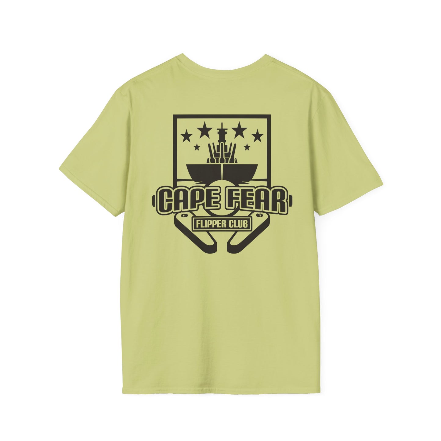 Cape Fear Flipper Club, Gaming T-Shirt, Unisex Softstyle T-Shirt, Perfect Gift for Gamers, Casual Wear, Pinball Lover Apparel