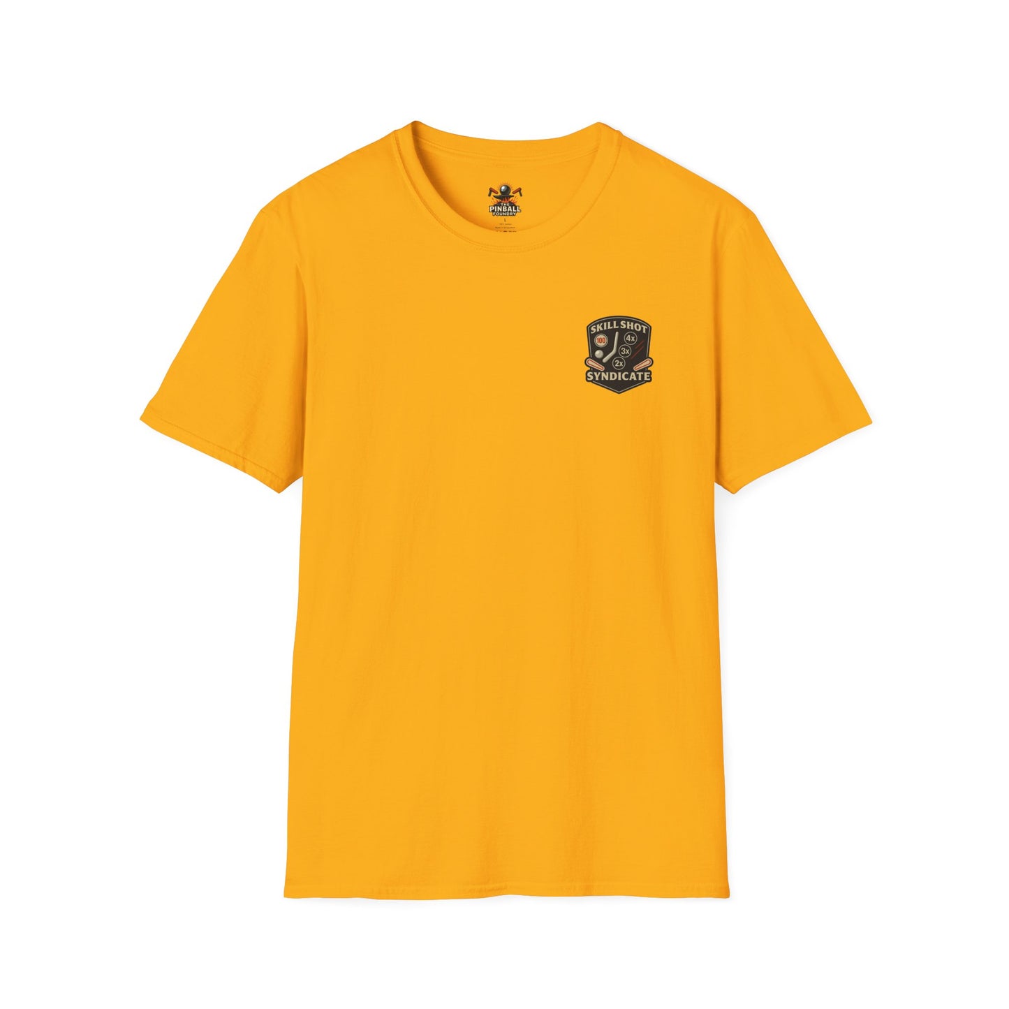 The Pinball Foundry Skill Shot Syndicate, Gaming T-Shirt, Unisex Softstyle T-Shirt, Perfect Gift for Gamers, Casual Wear, Pinball Lover Apparel