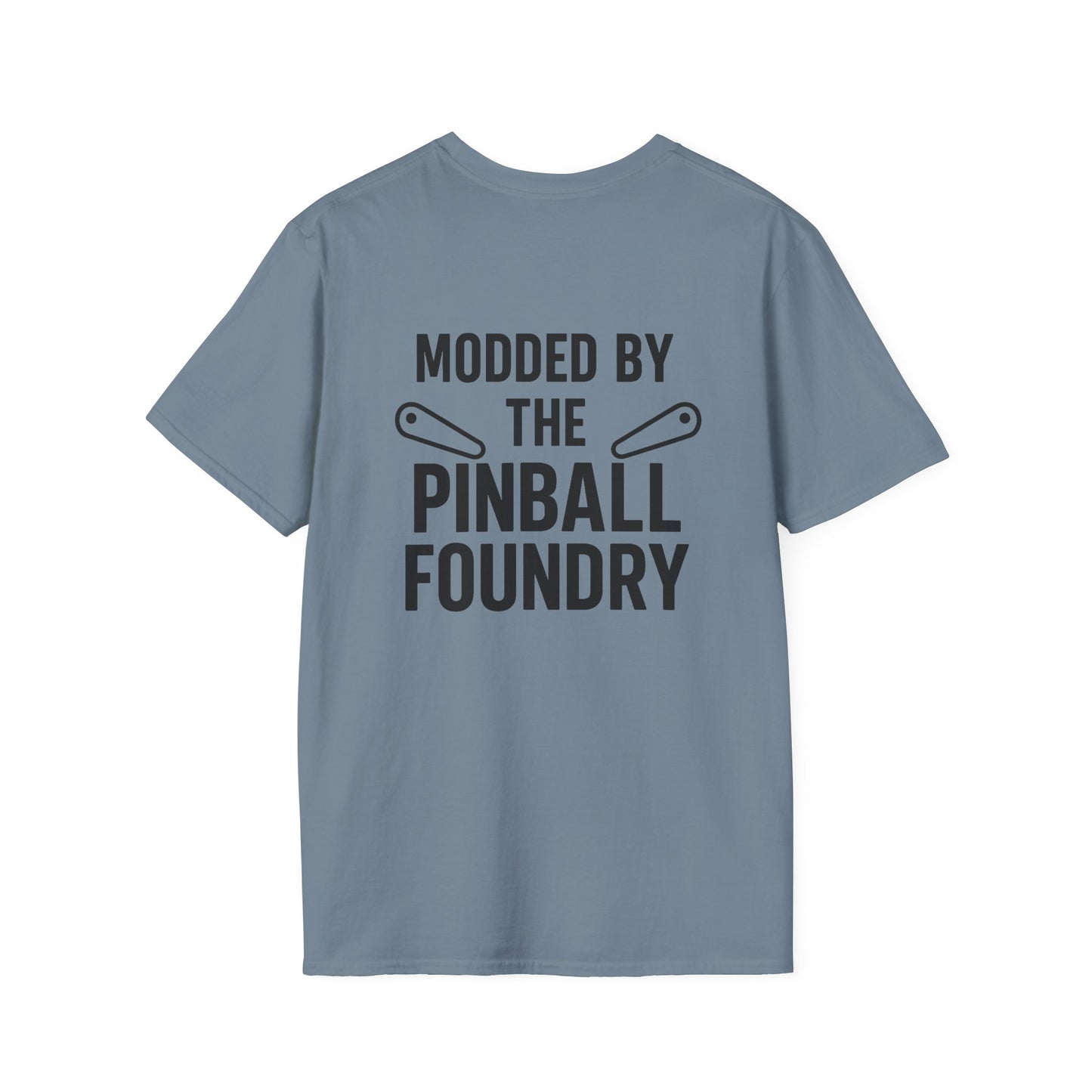 The Pinball Foundry Modded By Pinball Foundry, Gaming T-Shirt, Unisex Softstyle T-Shirt, Perfect Gift for Gamers, Casual Wear, Pinball Lover Apparel
