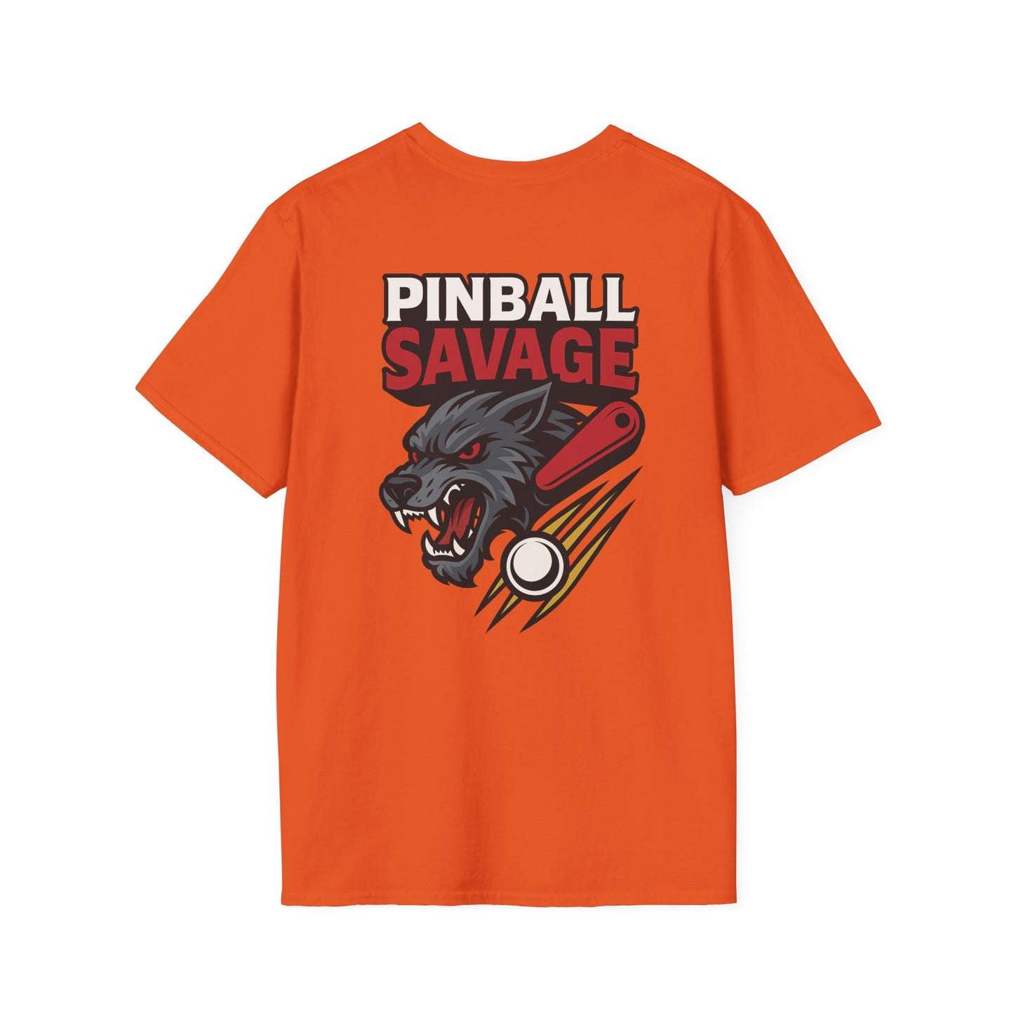The Pinball Foundry Pinball Savage Beast, Gaming T-Shirt, Unisex Softstyle T-Shirt, Perfect Gift for Gamers, Casual Wear, Pinball Lover Apparel