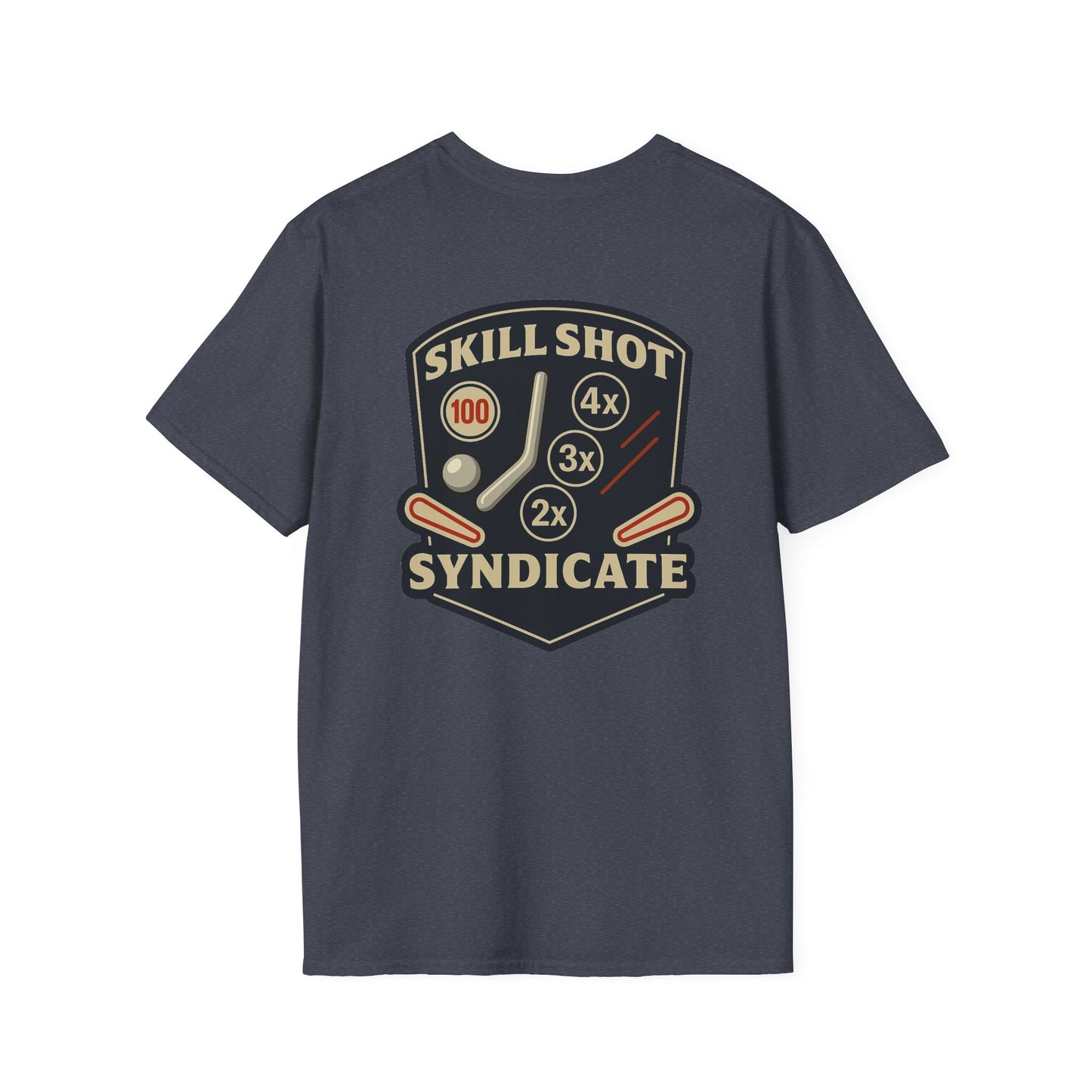 The Pinball Foundry Skill Shot Syndicate, Gaming T-Shirt, Unisex Softstyle T-Shirt, Perfect Gift for Gamers, Casual Wear, Pinball Lover Apparel