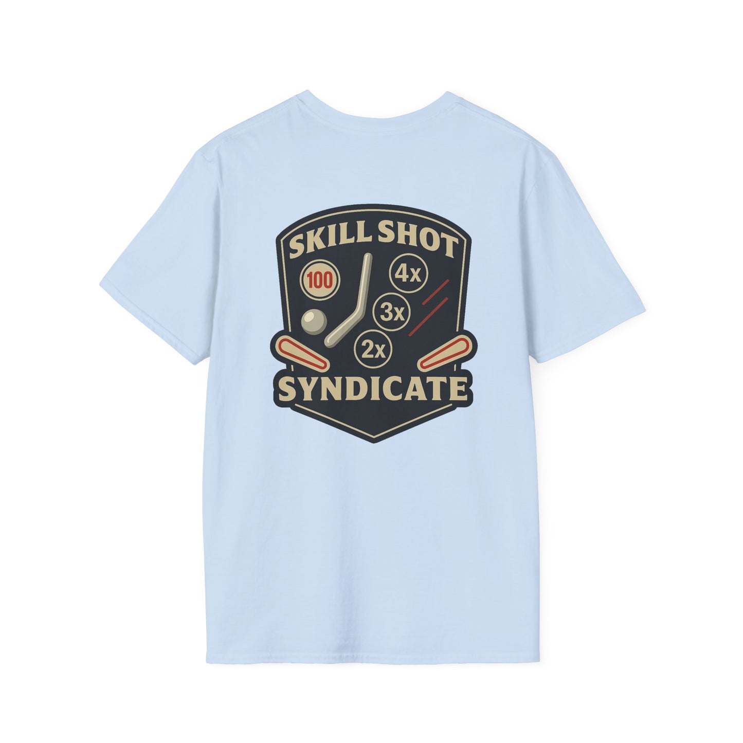 The Pinball Foundry Skill Shot Syndicate, Gaming T-Shirt, Unisex Softstyle T-Shirt, Perfect Gift for Gamers, Casual Wear, Pinball Lover Apparel