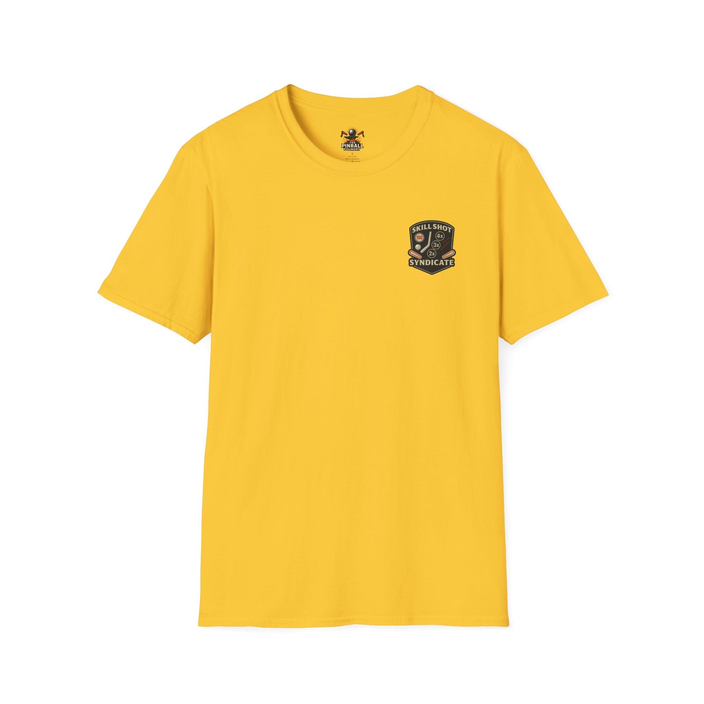 The Pinball Foundry Skill Shot Syndicate, Gaming T-Shirt, Unisex Softstyle T-Shirt, Perfect Gift for Gamers, Casual Wear, Pinball Lover Apparel
