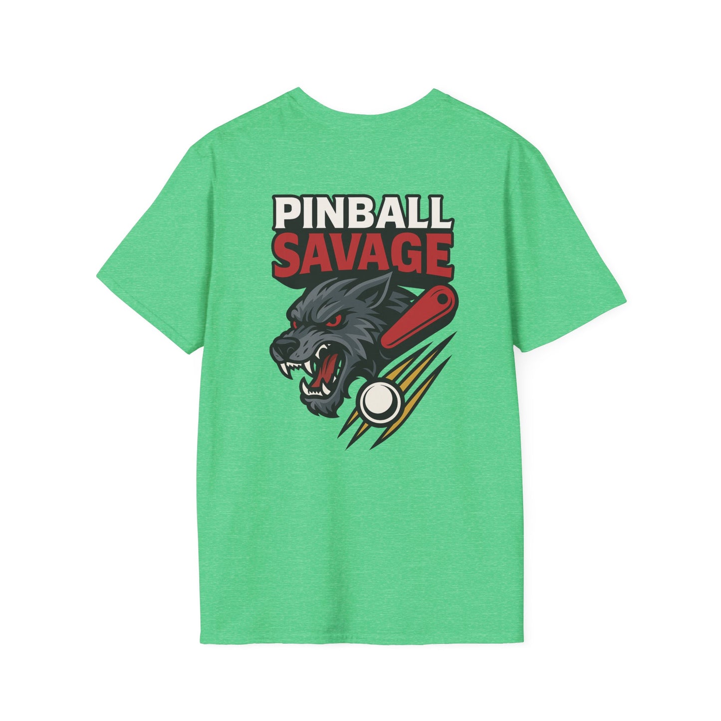 The Pinball Foundry Pinball Savage Beast, Gaming T-Shirt, Unisex Softstyle T-Shirt, Perfect Gift for Gamers, Casual Wear, Pinball Lover Apparel