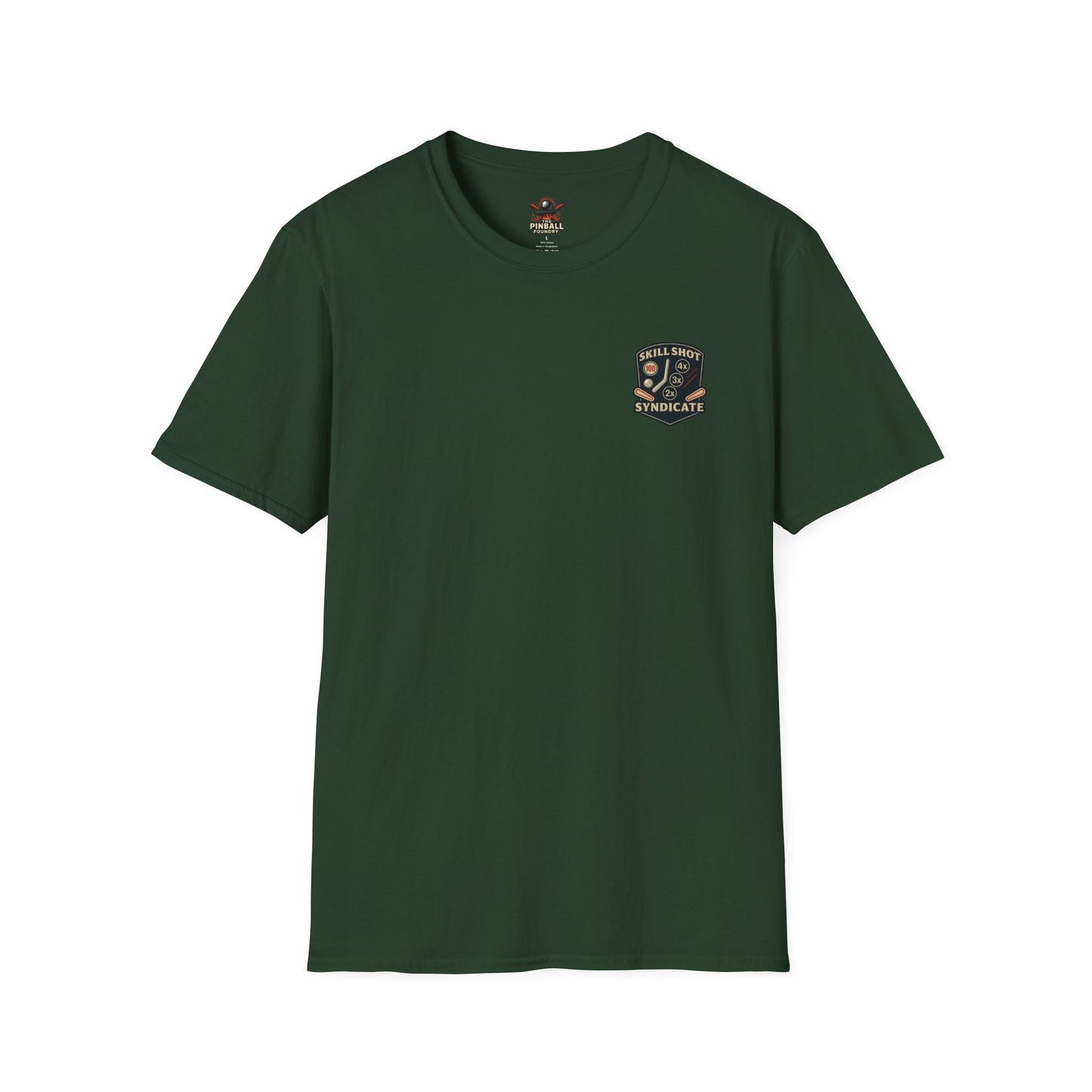 The Pinball Foundry Skill Shot Syndicate, Gaming T-Shirt, Unisex Softstyle T-Shirt, Perfect Gift for Gamers, Casual Wear, Pinball Lover Apparel