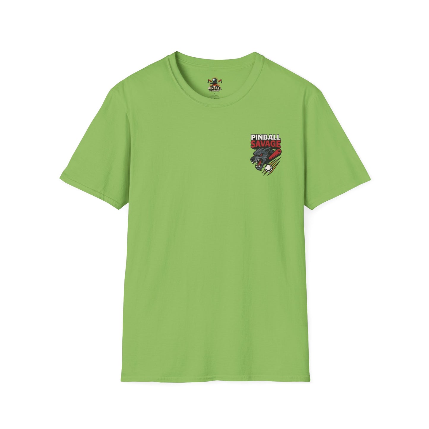 The Pinball Foundry Pinball Savage Beast, Gaming T-Shirt, Unisex Softstyle T-Shirt, Perfect Gift for Gamers, Casual Wear, Pinball Lover Apparel