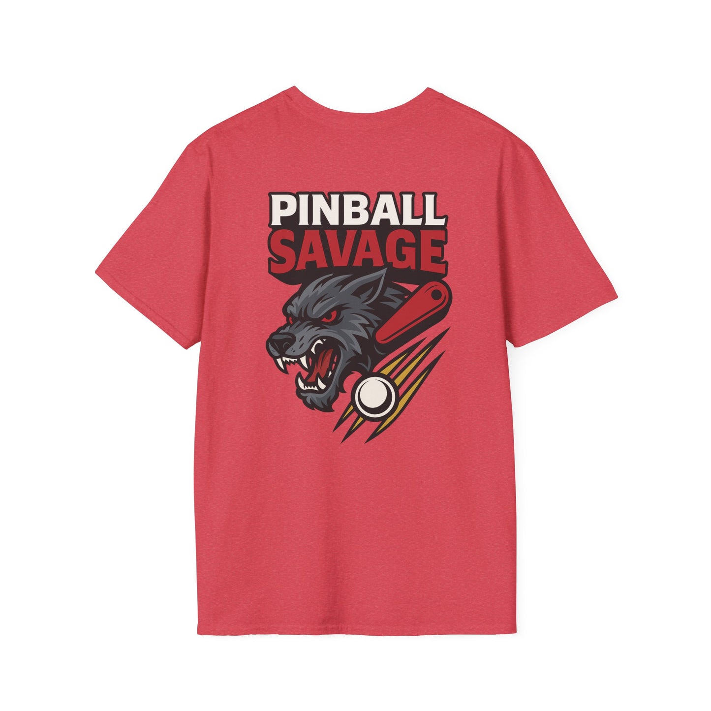The Pinball Foundry Pinball Savage Beast, Gaming T-Shirt, Unisex Softstyle T-Shirt, Perfect Gift for Gamers, Casual Wear, Pinball Lover Apparel