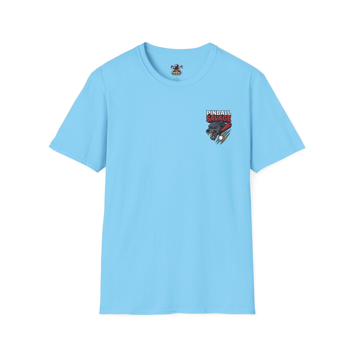 The Pinball Foundry Pinball Savage Beast, Gaming T-Shirt, Unisex Softstyle T-Shirt, Perfect Gift for Gamers, Casual Wear, Pinball Lover Apparel