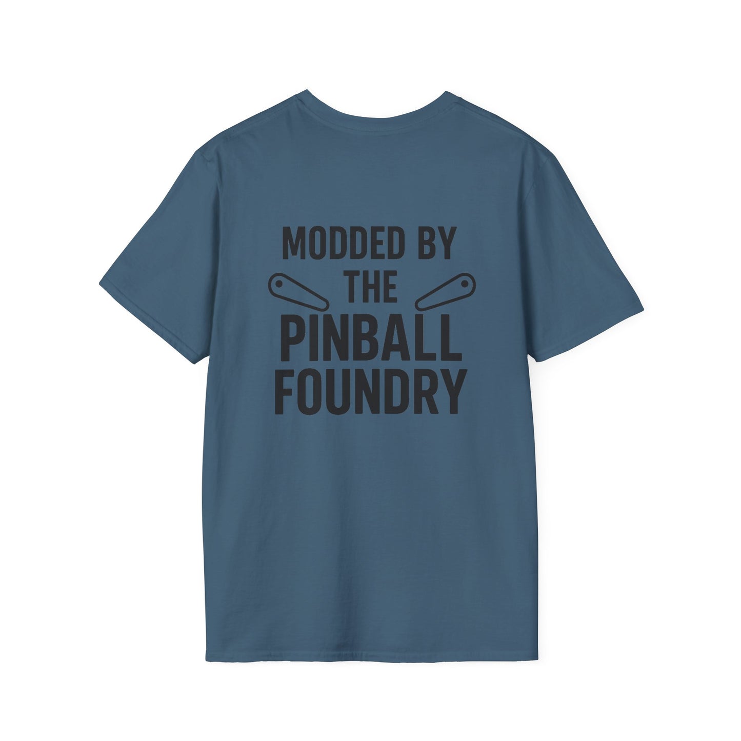 The Pinball Foundry Modded By Pinball Foundry, Gaming T-Shirt, Unisex Softstyle T-Shirt, Perfect Gift for Gamers, Casual Wear, Pinball Lover Apparel