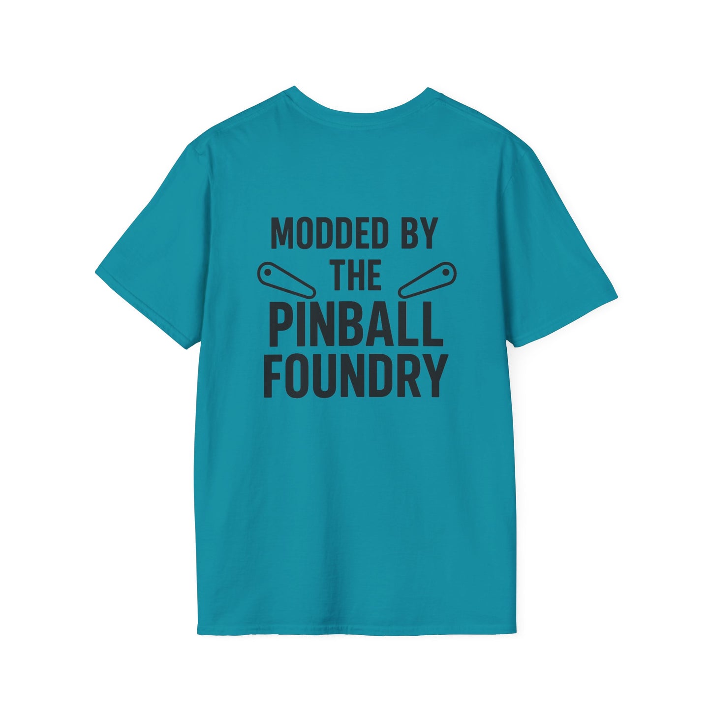The Pinball Foundry Modded By Pinball Foundry, Gaming T-Shirt, Unisex Softstyle T-Shirt, Perfect Gift for Gamers, Casual Wear, Pinball Lover Apparel