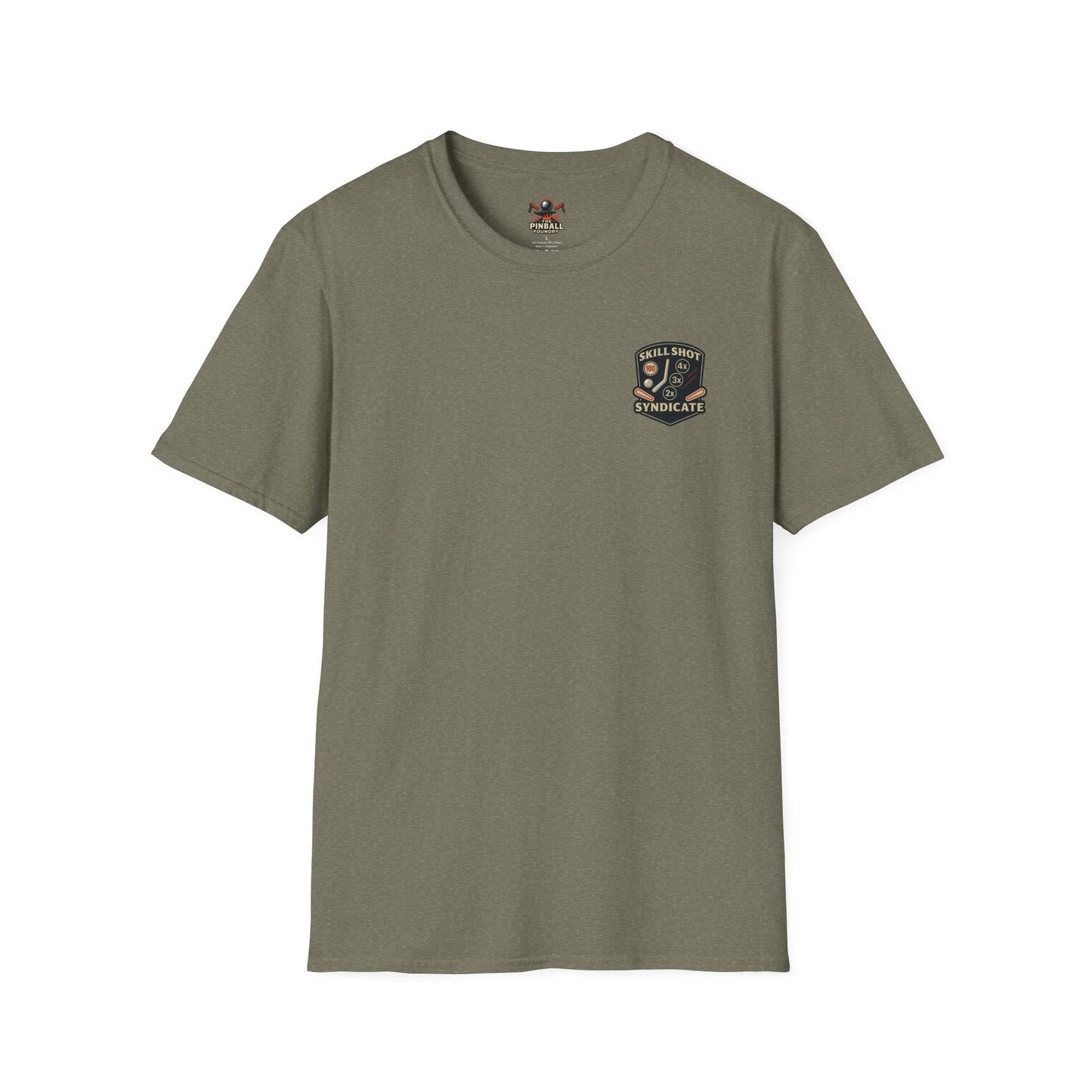 The Pinball Foundry Skill Shot Syndicate, Gaming T-Shirt, Unisex Softstyle T-Shirt, Perfect Gift for Gamers, Casual Wear, Pinball Lover Apparel