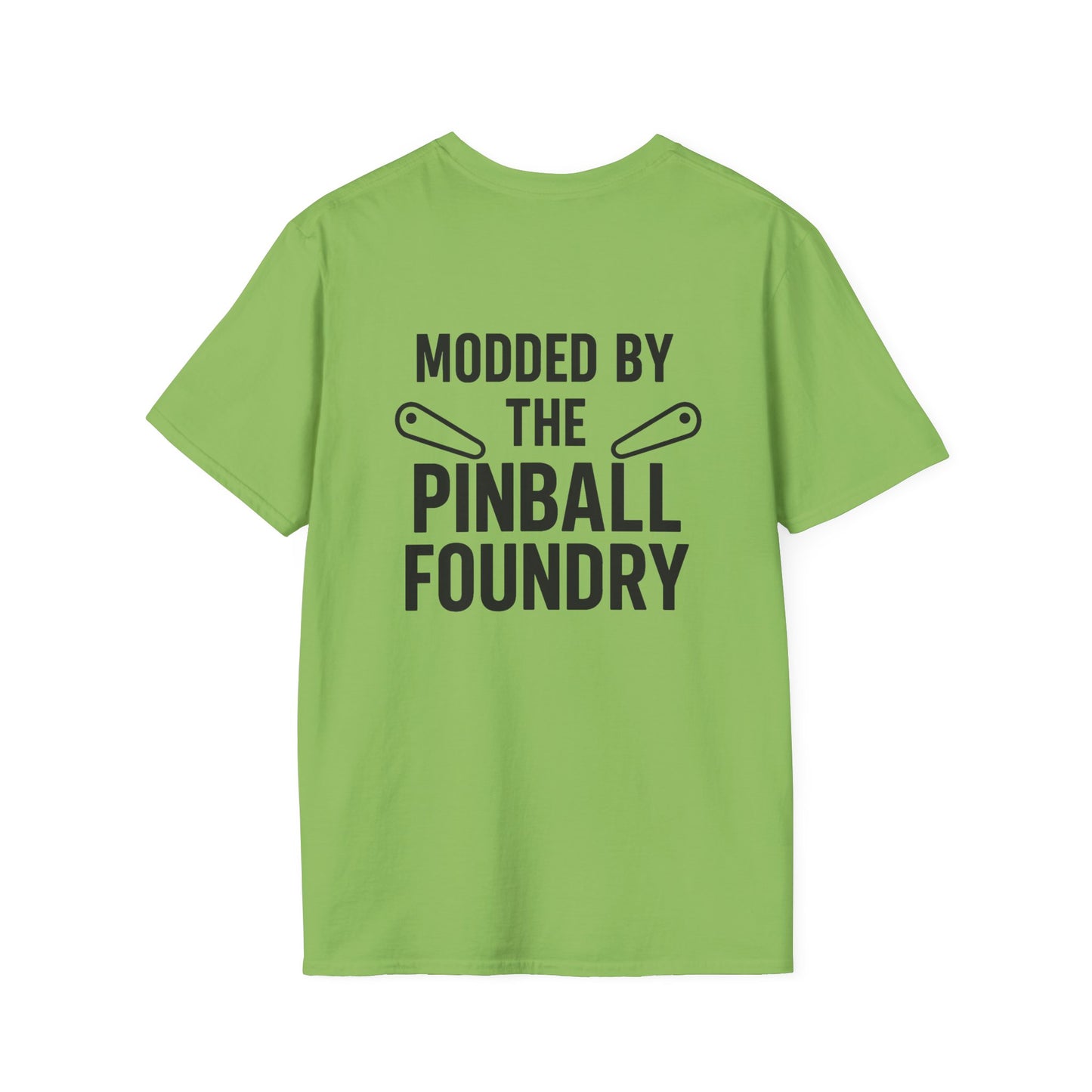The Pinball Foundry Modded By Pinball Foundry, Gaming T-Shirt, Unisex Softstyle T-Shirt, Perfect Gift for Gamers, Casual Wear, Pinball Lover Apparel