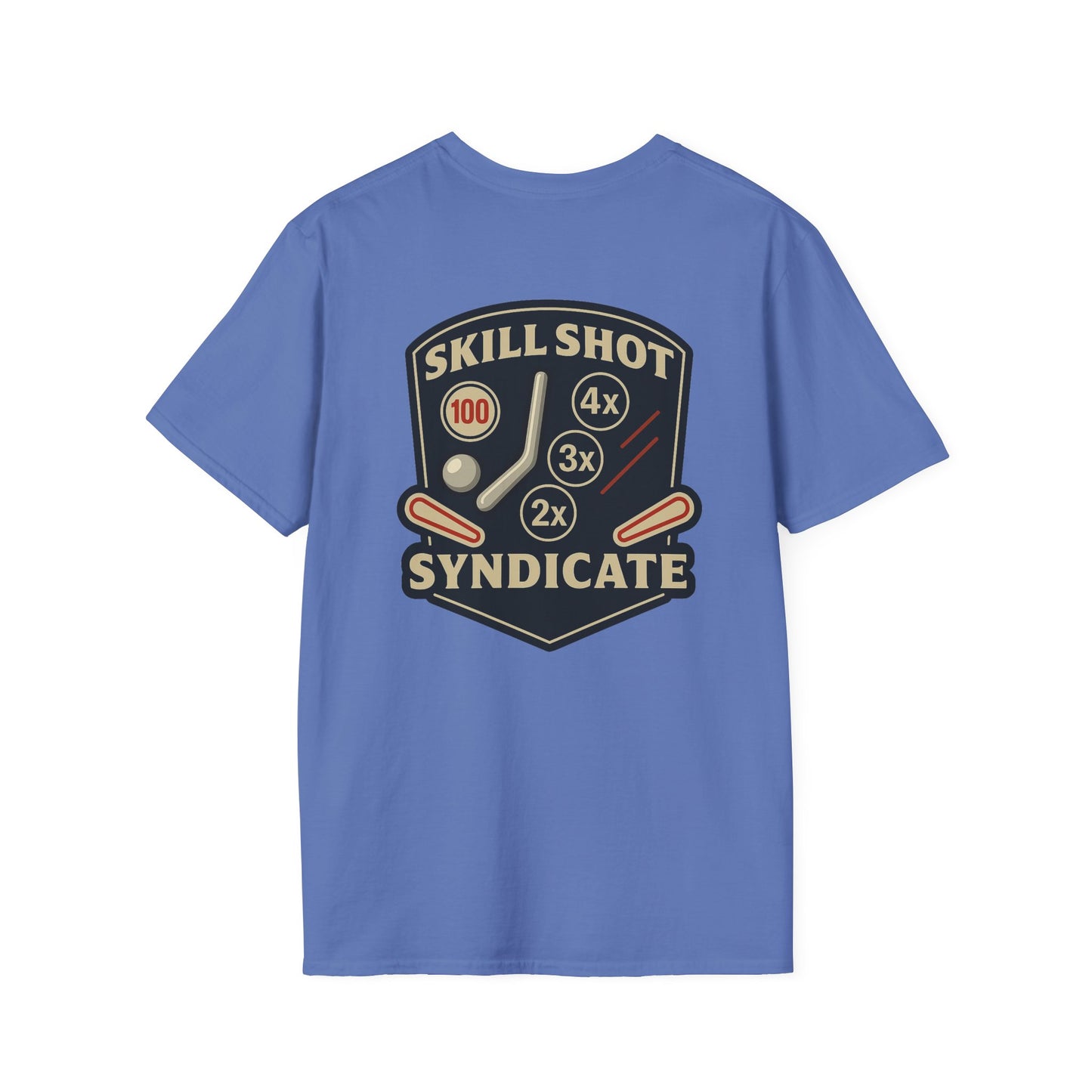 The Pinball Foundry Skill Shot Syndicate, Gaming T-Shirt, Unisex Softstyle T-Shirt, Perfect Gift for Gamers, Casual Wear, Pinball Lover Apparel