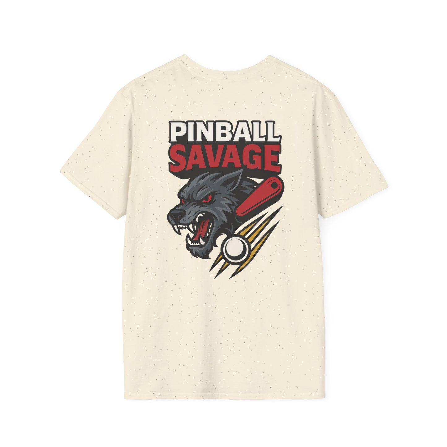 The Pinball Foundry Pinball Savage Beast, Gaming T-Shirt, Unisex Softstyle T-Shirt, Perfect Gift for Gamers, Casual Wear, Pinball Lover Apparel