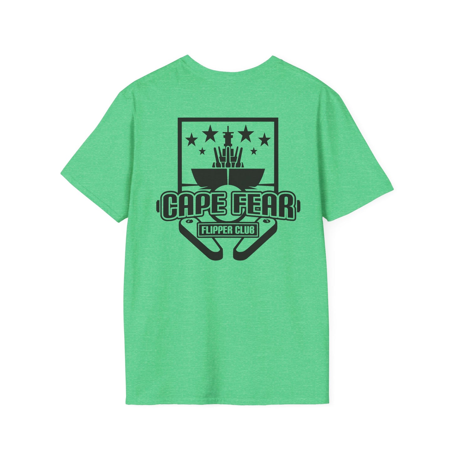 Cape Fear Flipper Club, Gaming T-Shirt, Unisex Softstyle T-Shirt, Perfect Gift for Gamers, Casual Wear, Pinball Lover Apparel