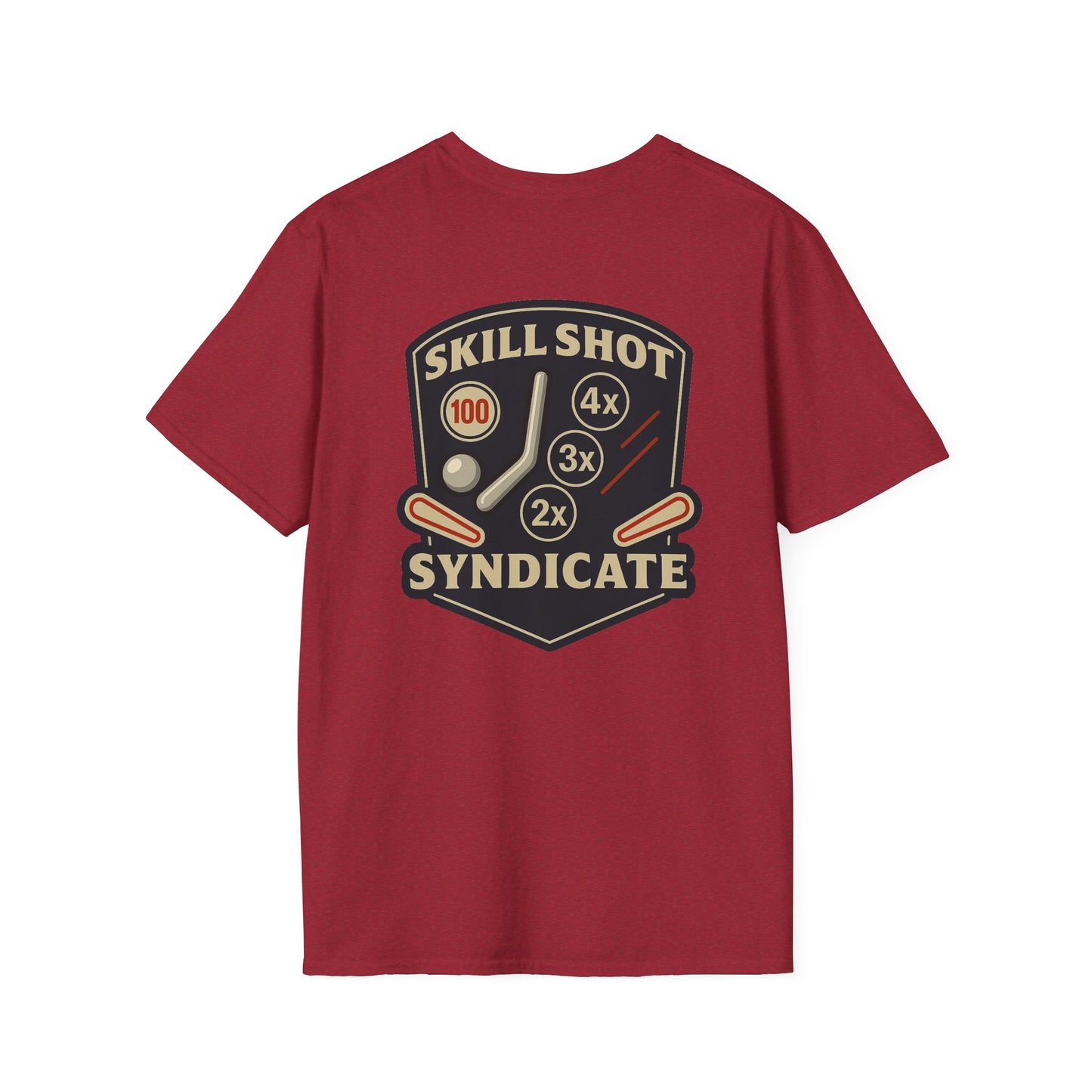 The Pinball Foundry Skill Shot Syndicate, Gaming T-Shirt, Unisex Softstyle T-Shirt, Perfect Gift for Gamers, Casual Wear, Pinball Lover Apparel