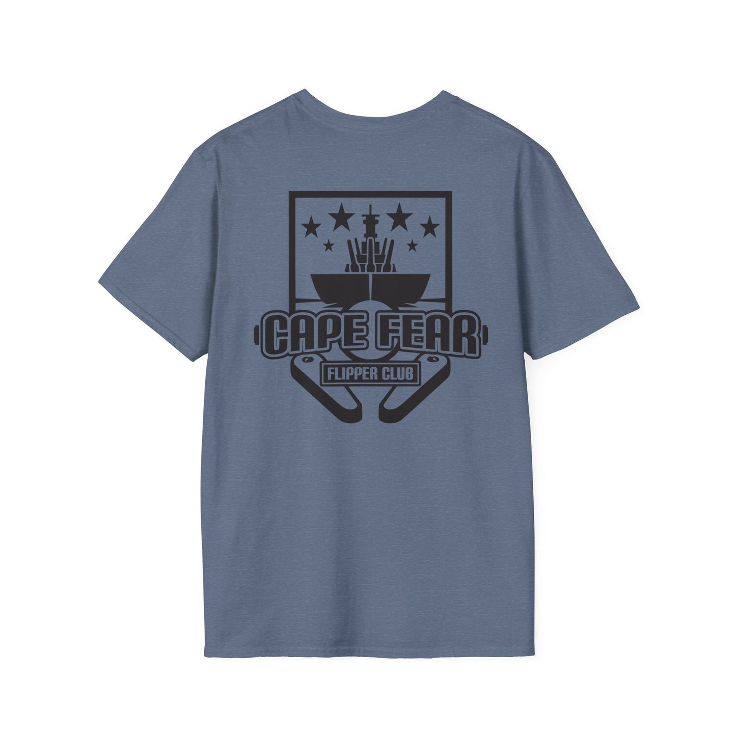 Cape Fear Flipper Club, Gaming T-Shirt, Unisex Softstyle T-Shirt, Perfect Gift for Gamers, Casual Wear, Pinball Lover Apparel