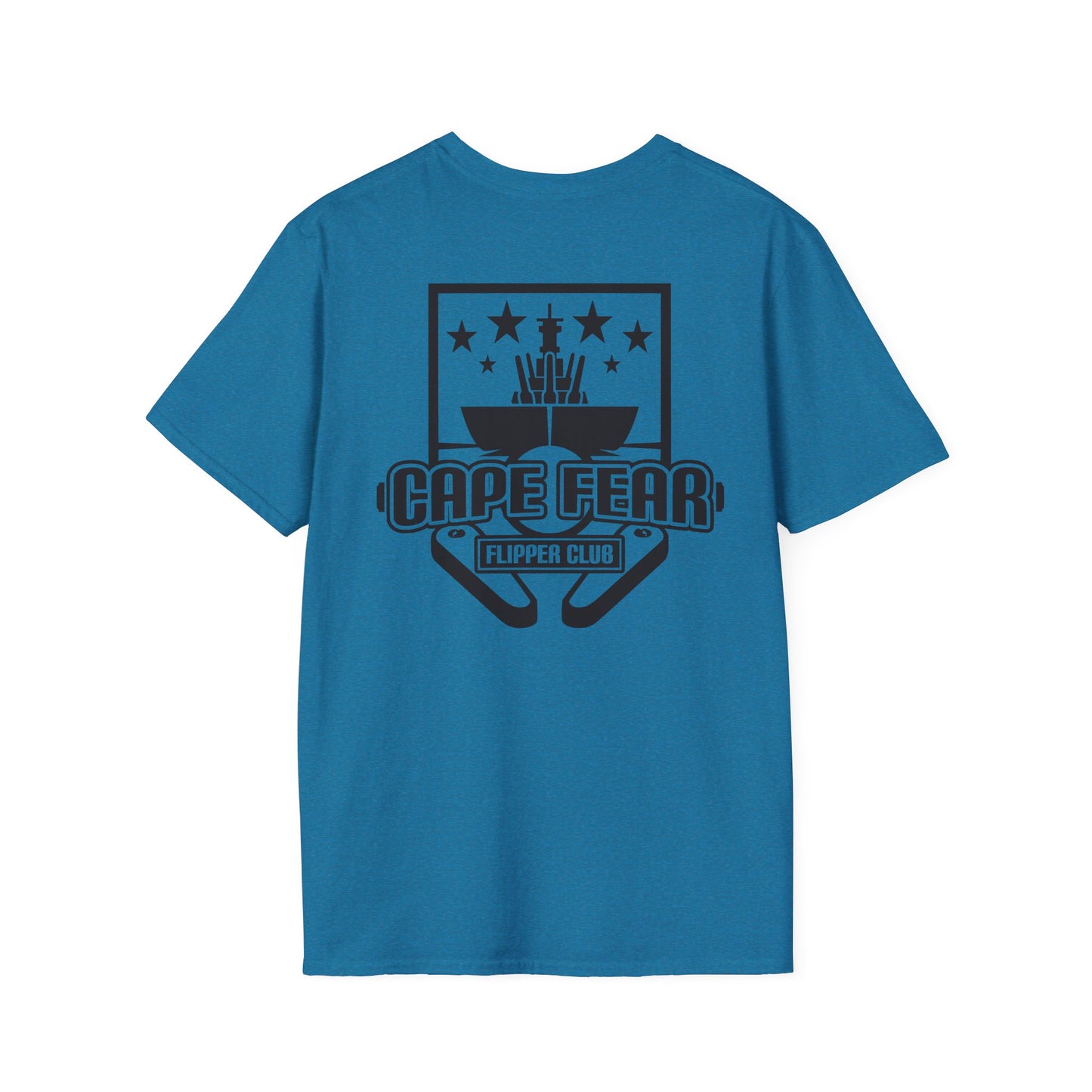Cape Fear Flipper Club, Gaming T-Shirt, Unisex Softstyle T-Shirt, Perfect Gift for Gamers, Casual Wear, Pinball Lover Apparel